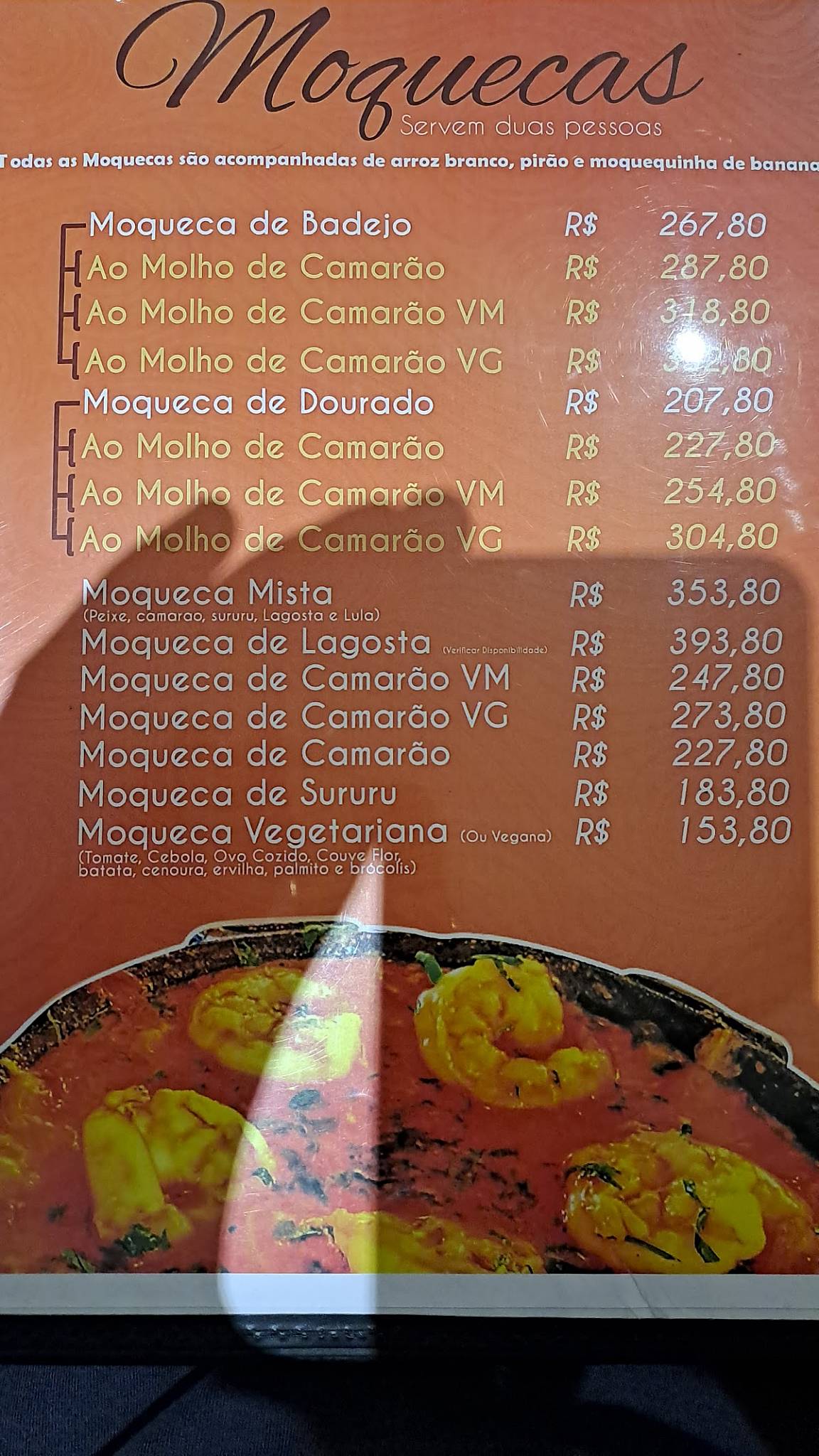 Restaurante Atlântica Vitória cardápio