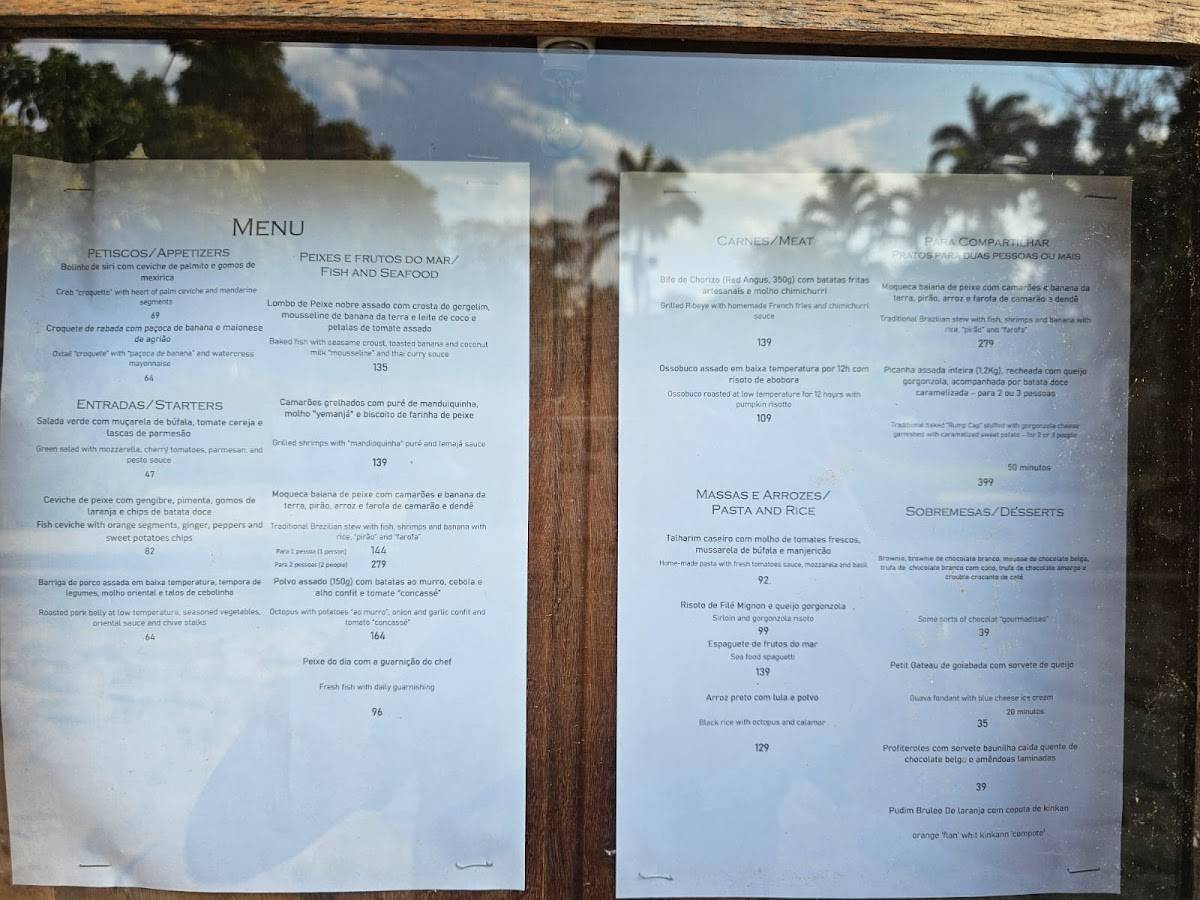 Restaurante Bartholomeu Contemporâneo cardápio