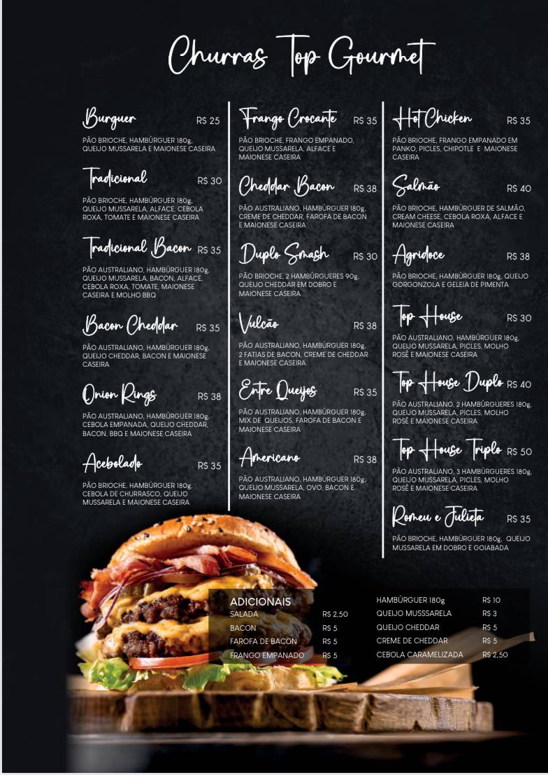 Restaurante Churras Top Churrascaria em Gaspar cardápio