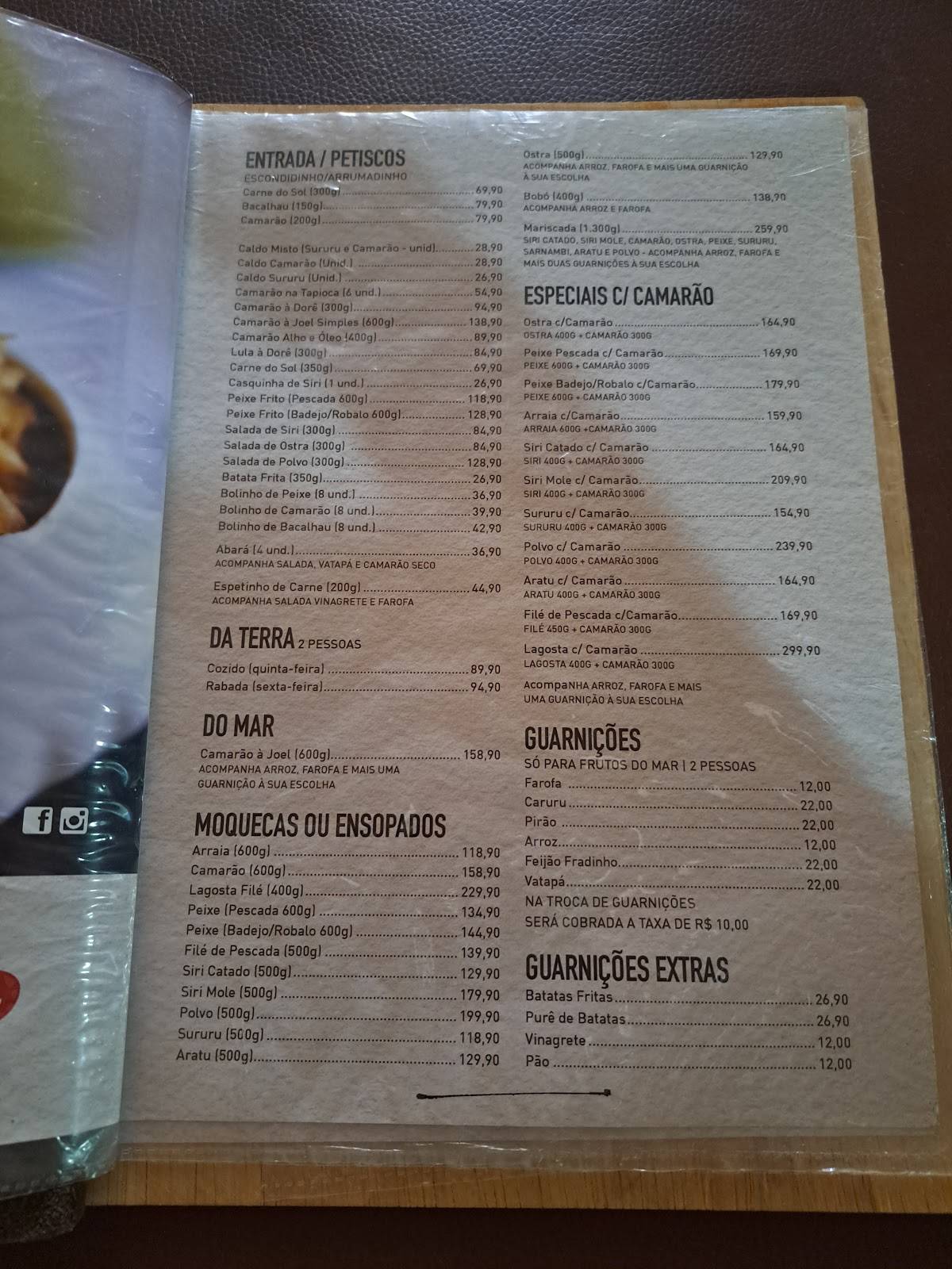 Restaurante Donana - Brotas cardápio