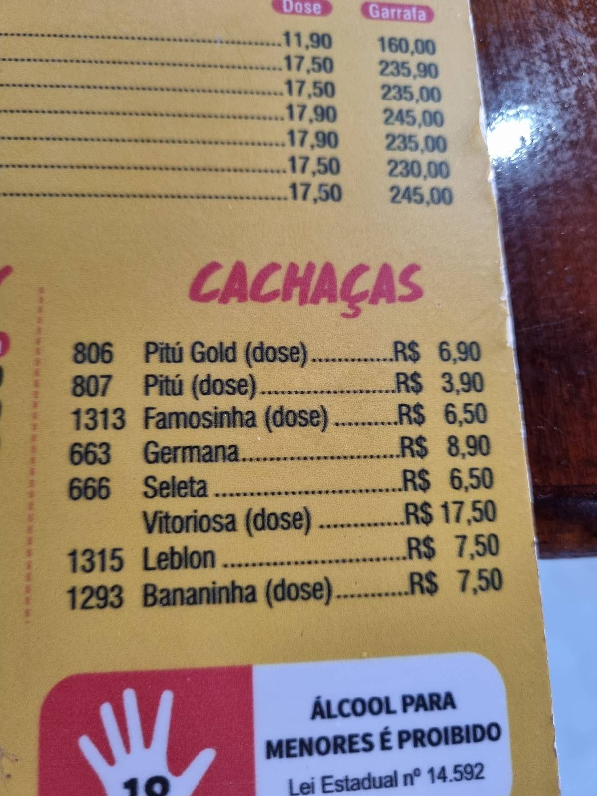 Restaurante Du Maranhão cardápio