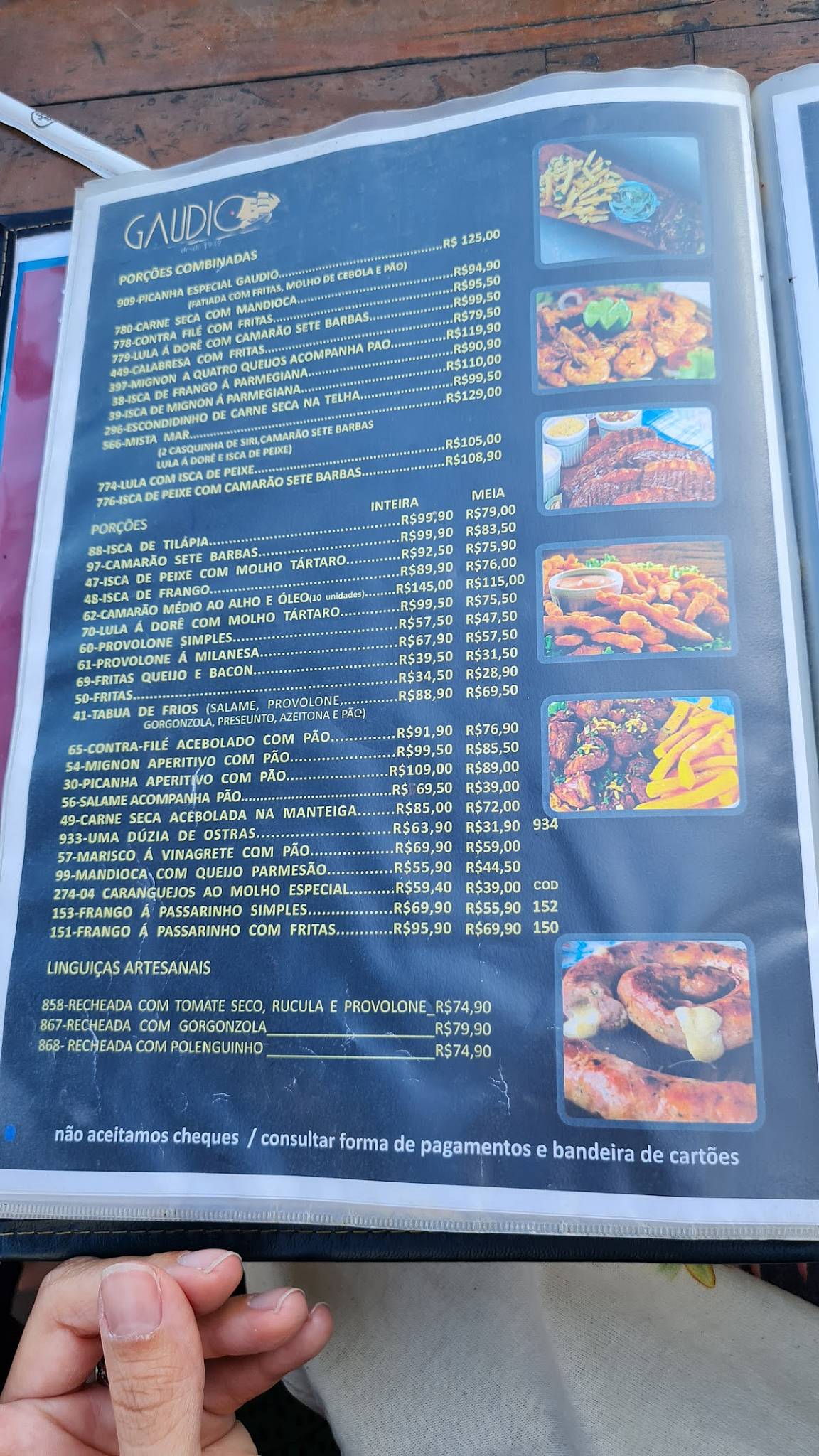 Restaurante Gaudio cardápio