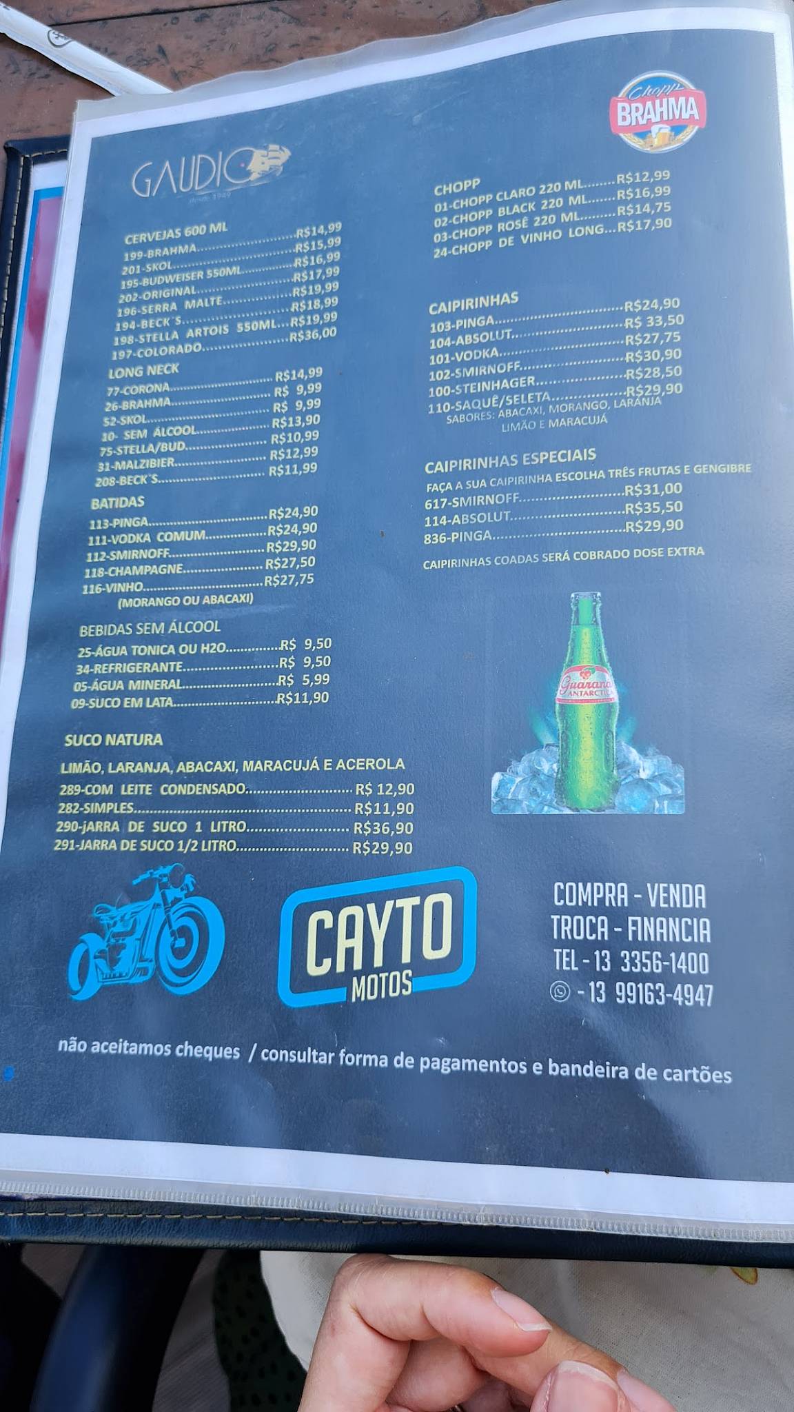 Restaurante Gaudio cardápio