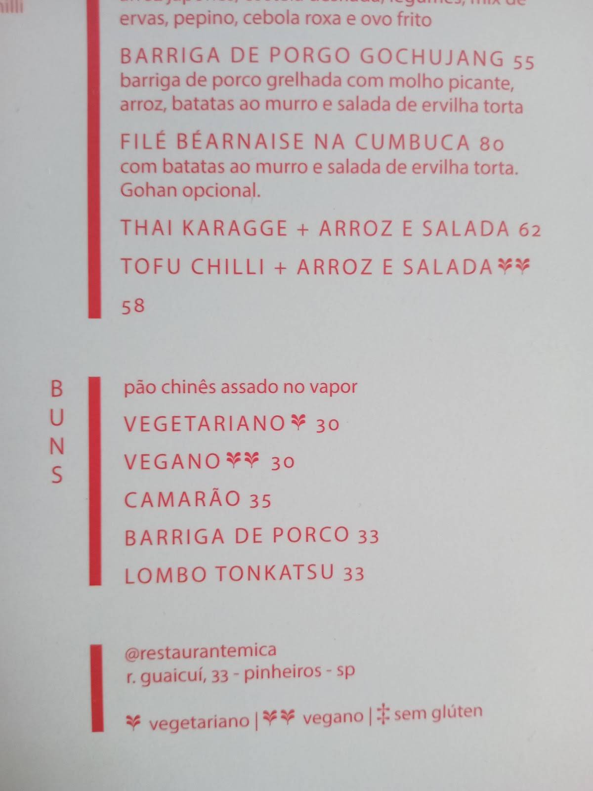Mica l Izakaya l Restaurante em Pinheiros cardápio