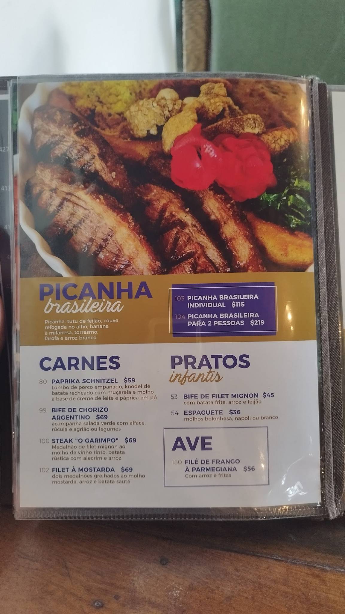 Restaurante O Garimpo cardápio