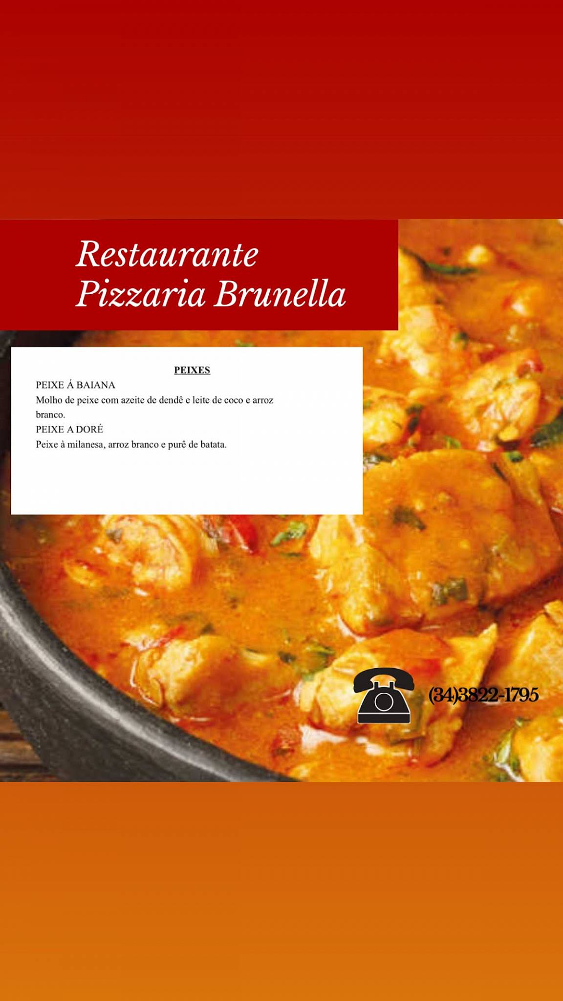 Restaurante e Pizzaria Brunella cardápio