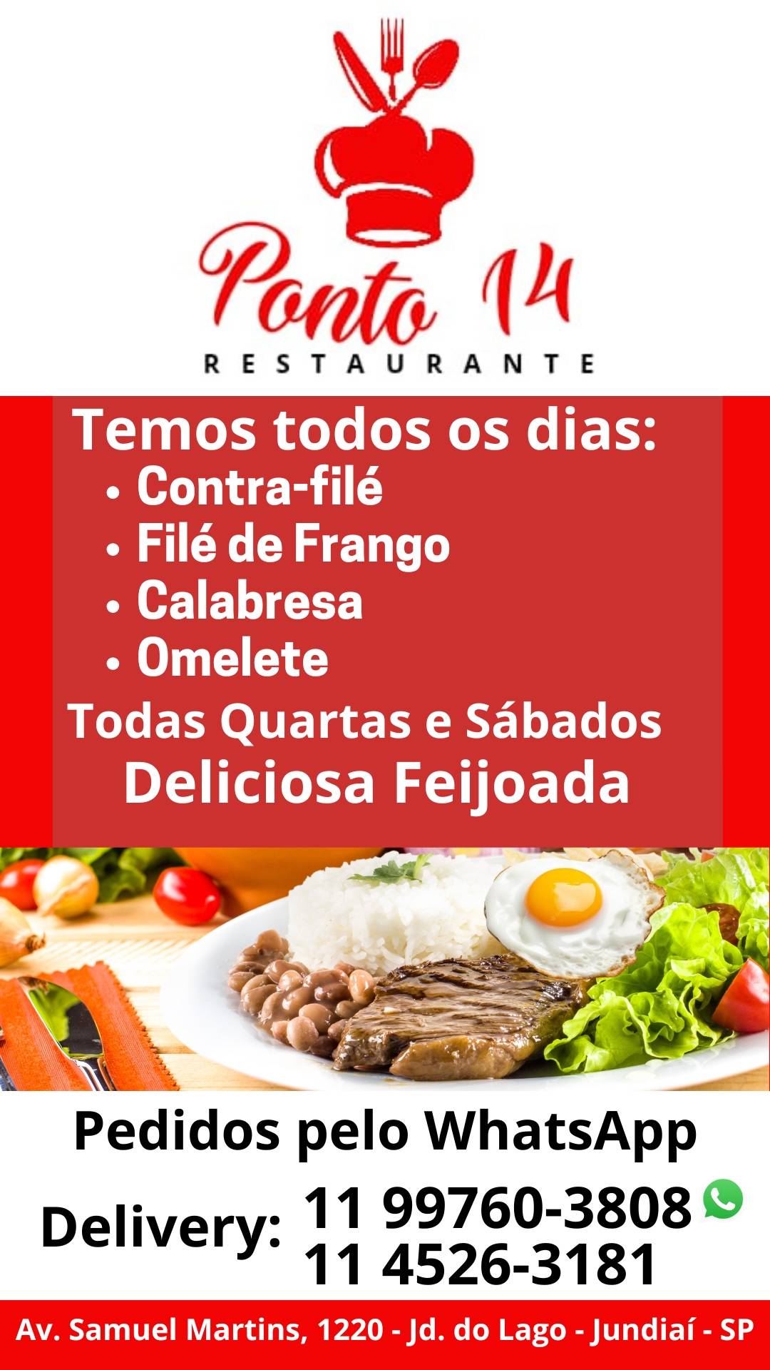 Restaurante Ponto 14 cardápio