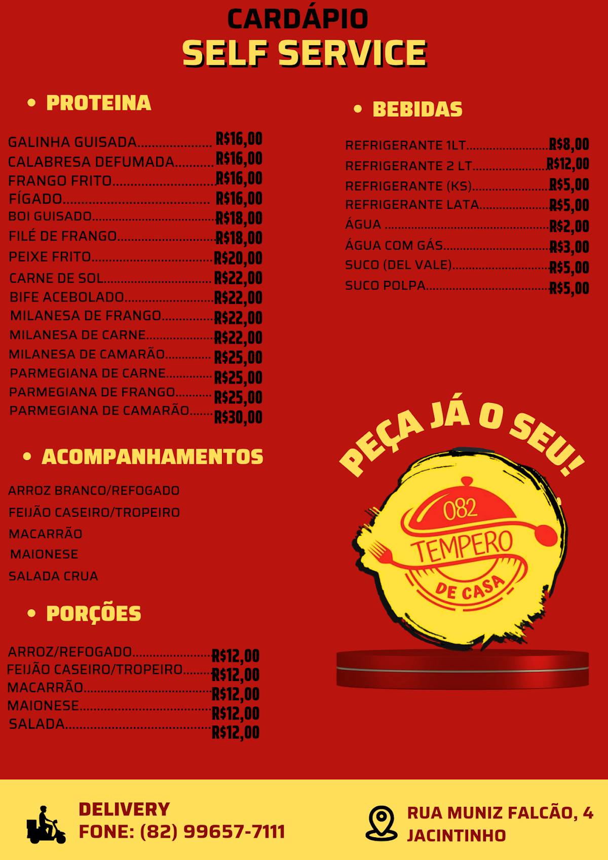 Restaurante Tempero de Casa 082 cardápio