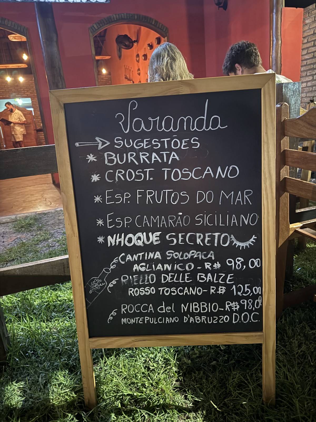 Restaurante Varandas cardápio
