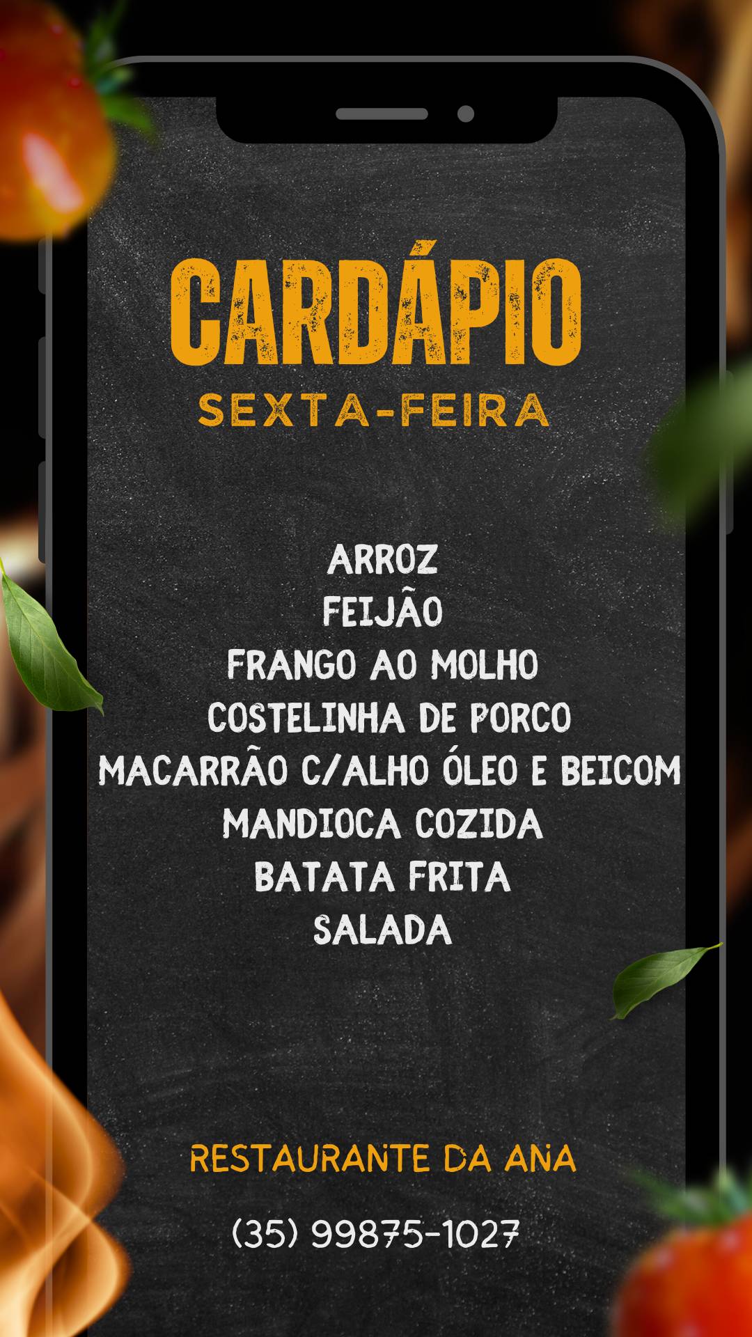 Restaurante da Ana cardápio