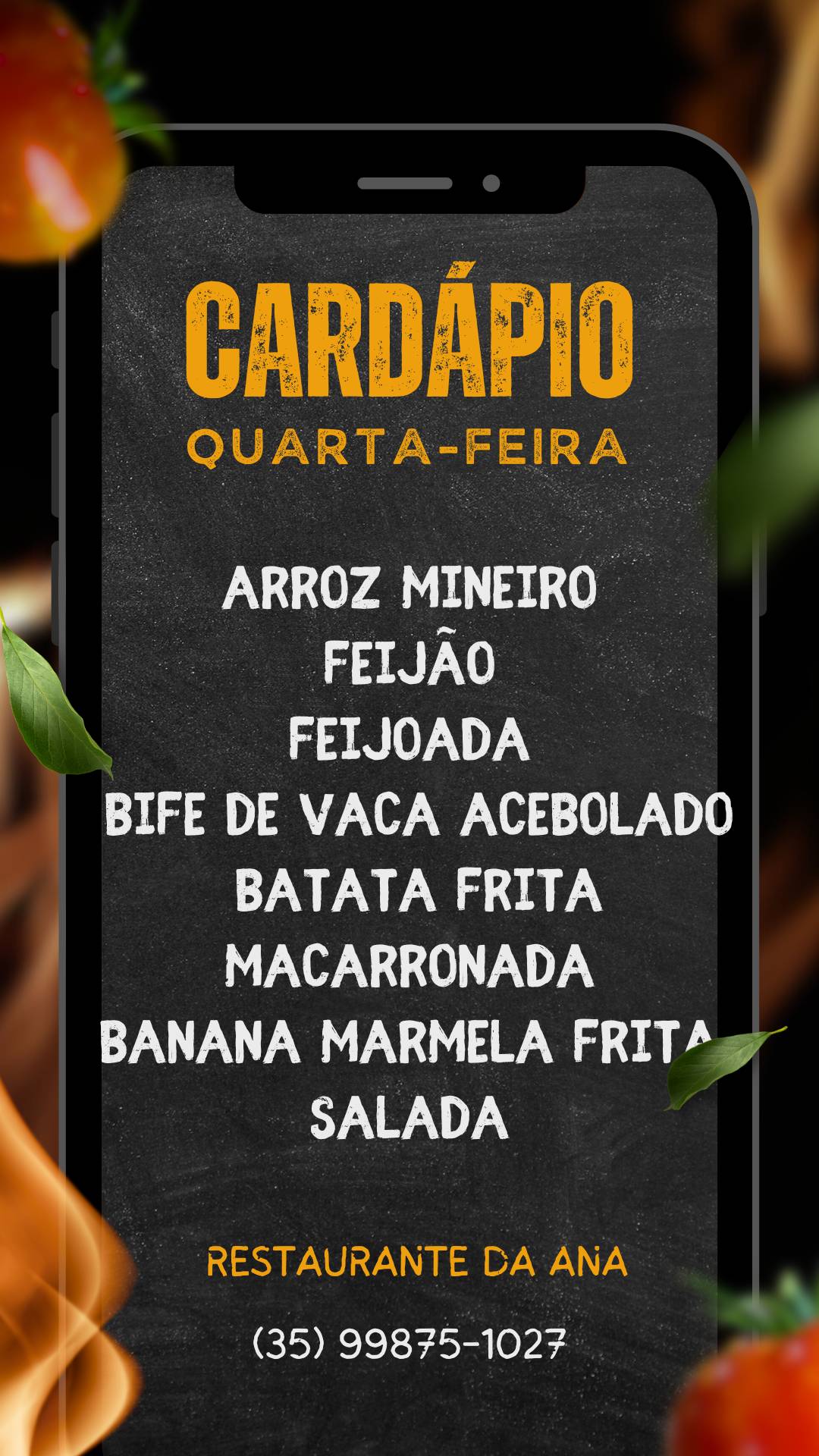 Restaurante da Ana cardápio