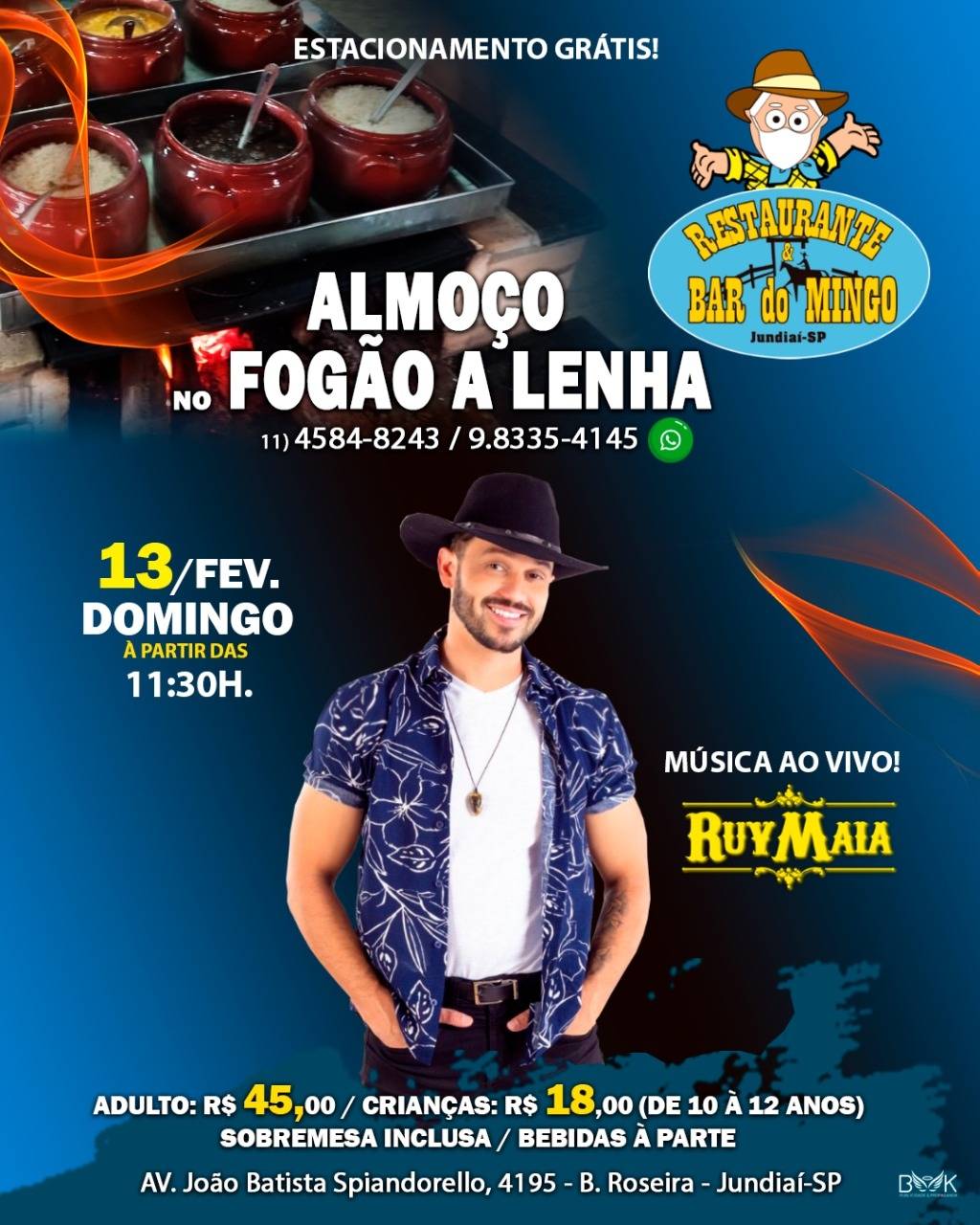 Restaurante e Bar do Mingo Fonte Basso cardápio