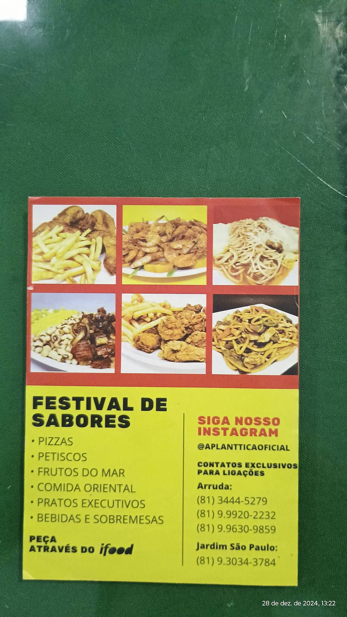 Restaurante e Pizzaria Aplânttica cardápio