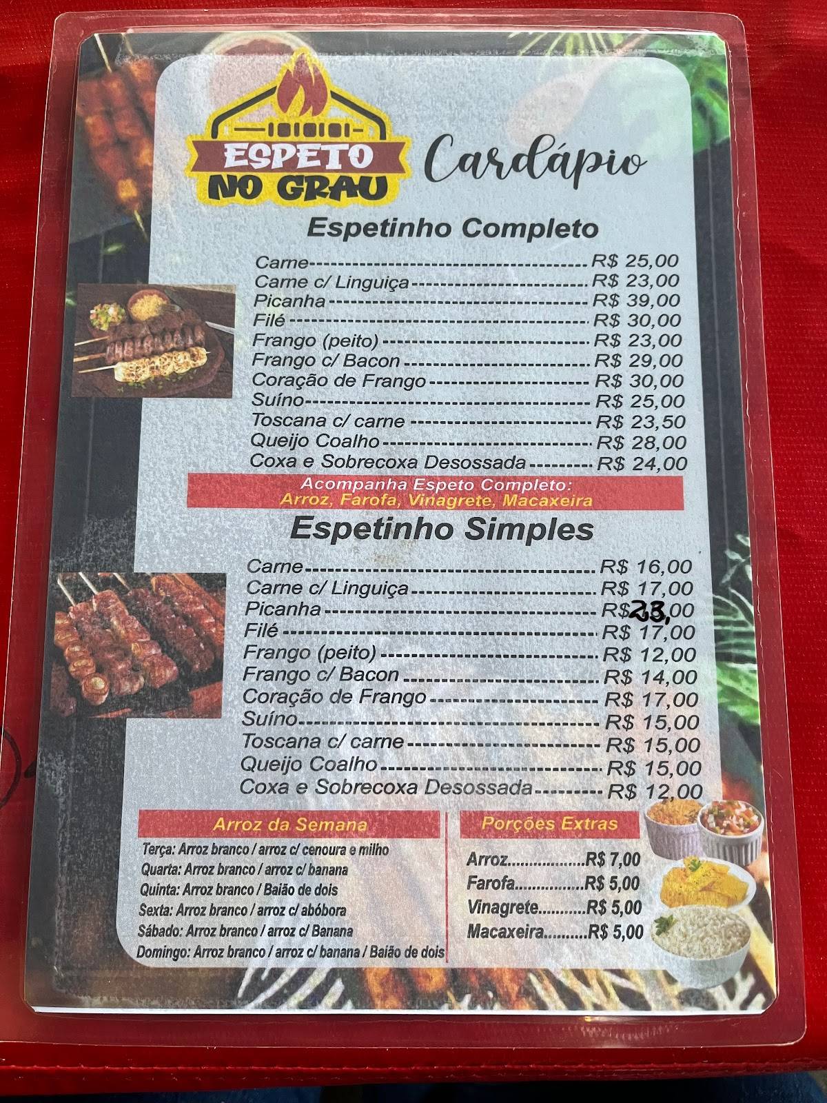 Restaurante e Pizzaria Zero Grau cardápio