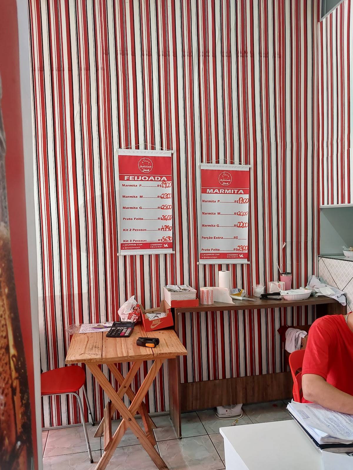 Restaurante e marmitaria da Jack cardápio