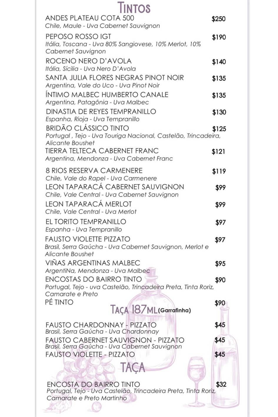 Restaurante e pizzaria Alfredo cardápio
