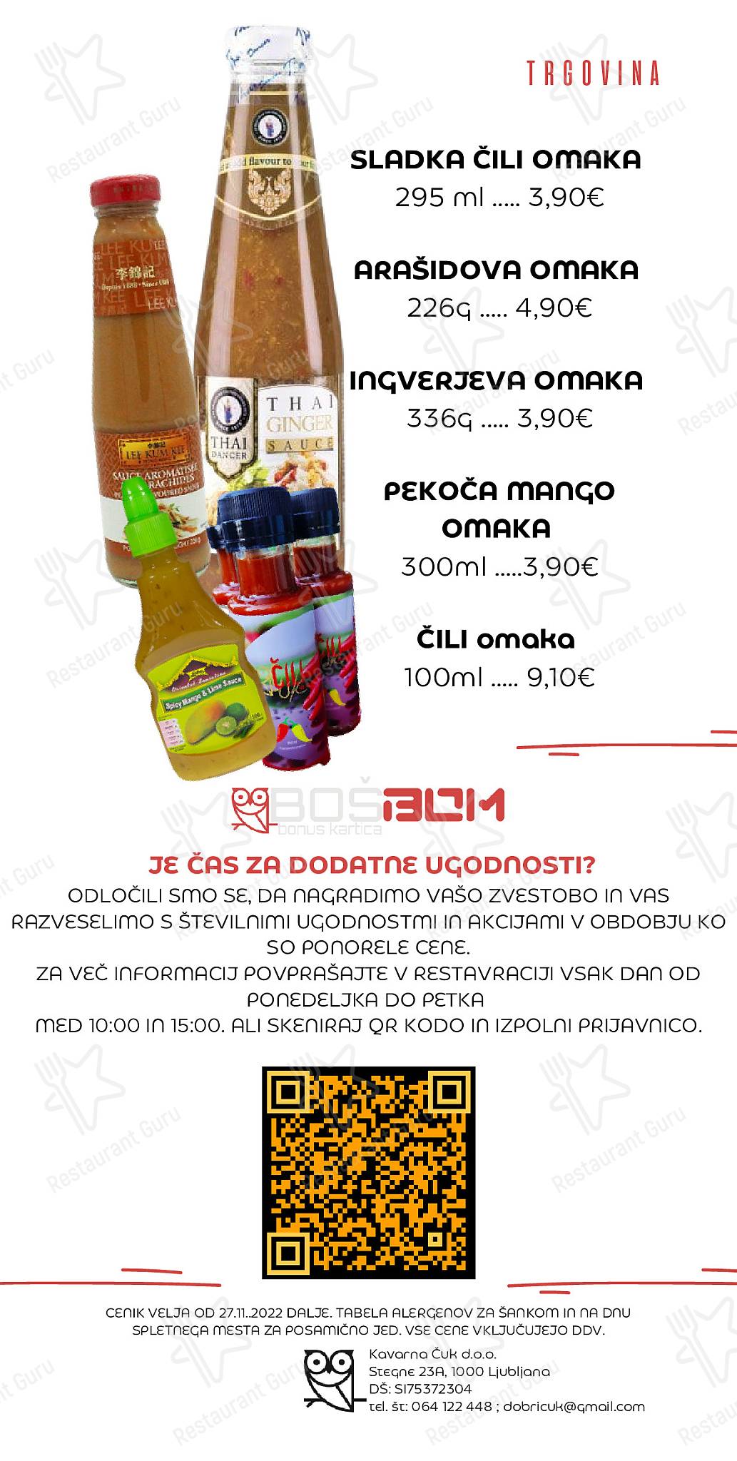 Menu di Restavracija Dobri Čuk 