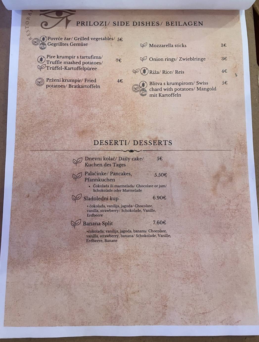 Menu di Restoran Horus 