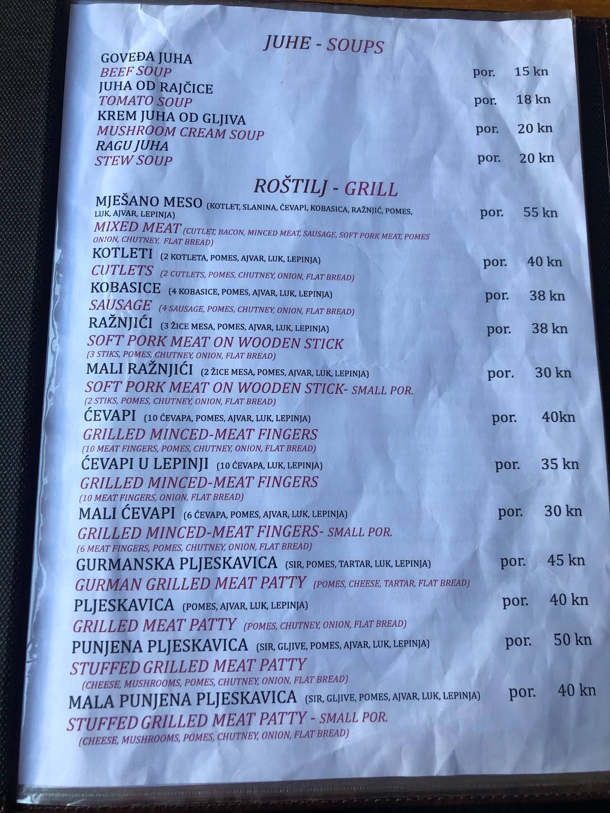 Menu di Restoran Mon-Ami 