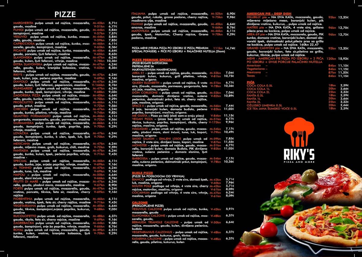 Menu di Riky's Pizzeria 