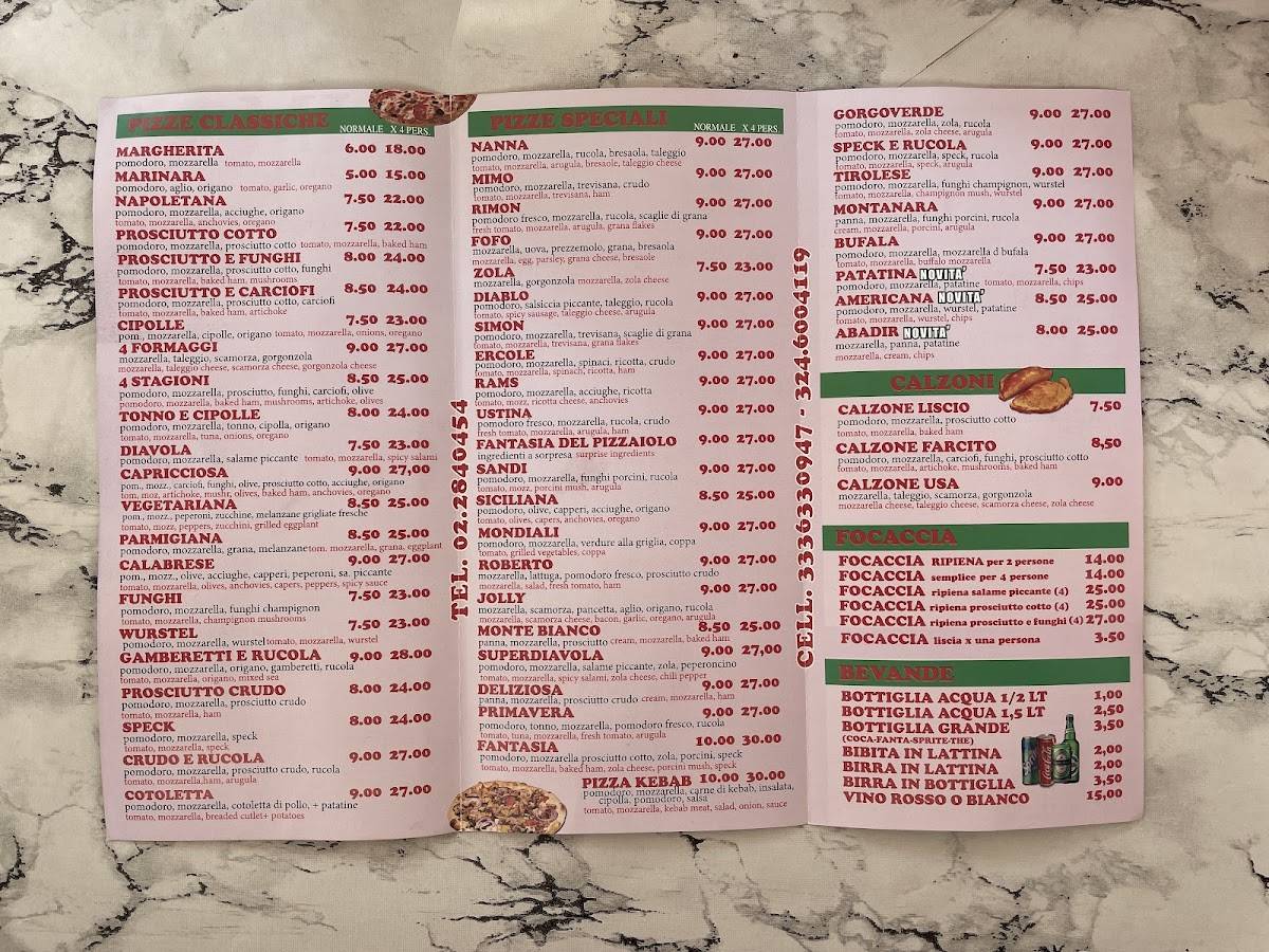 Menu di Rimon 