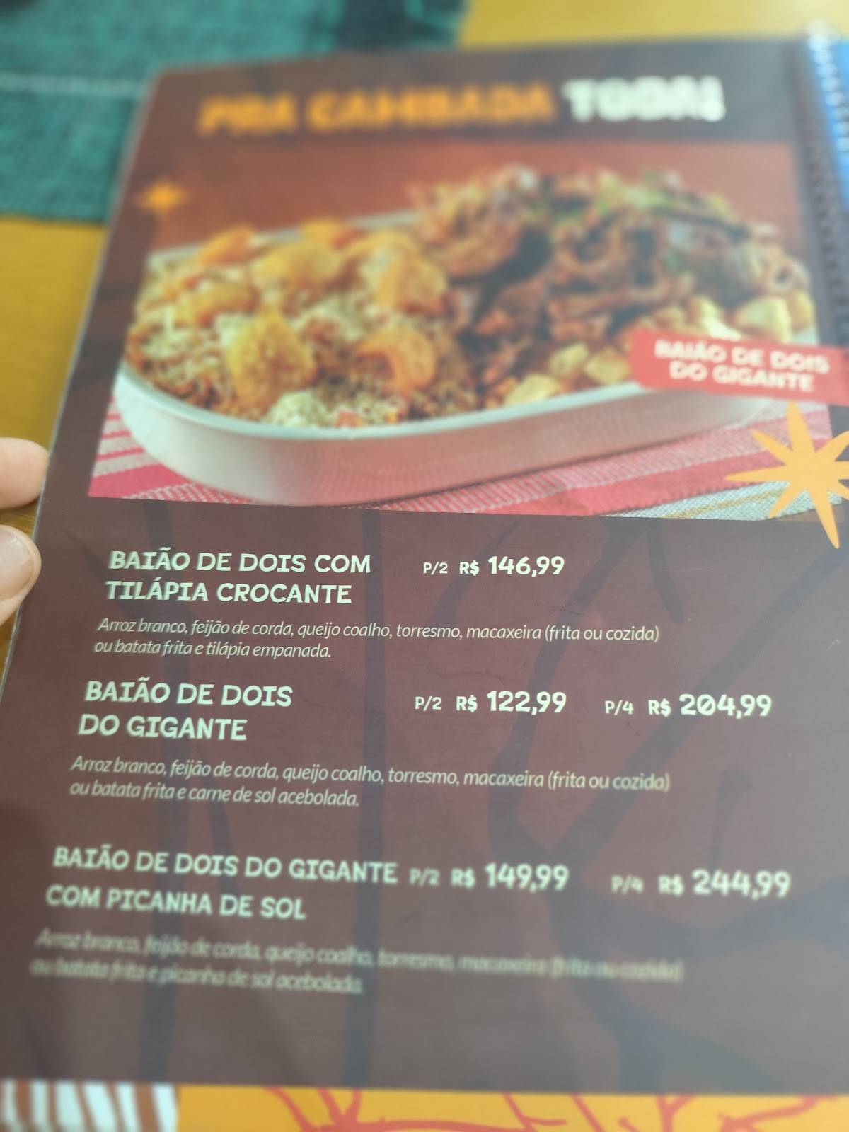 GIGANTE NORDESTINO BANGU cardápio