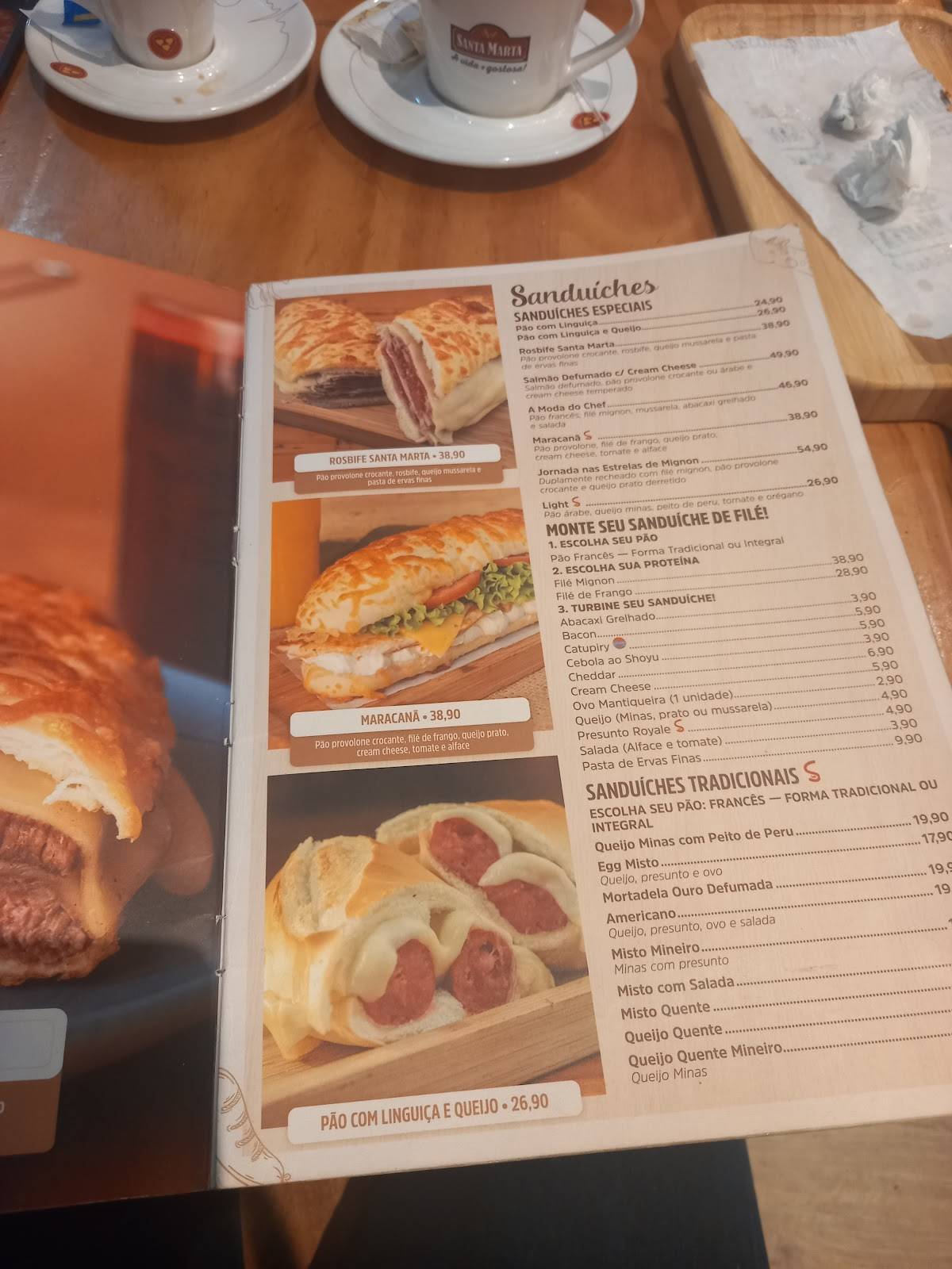 Padaria Santa Marta - Copacabana cardápio