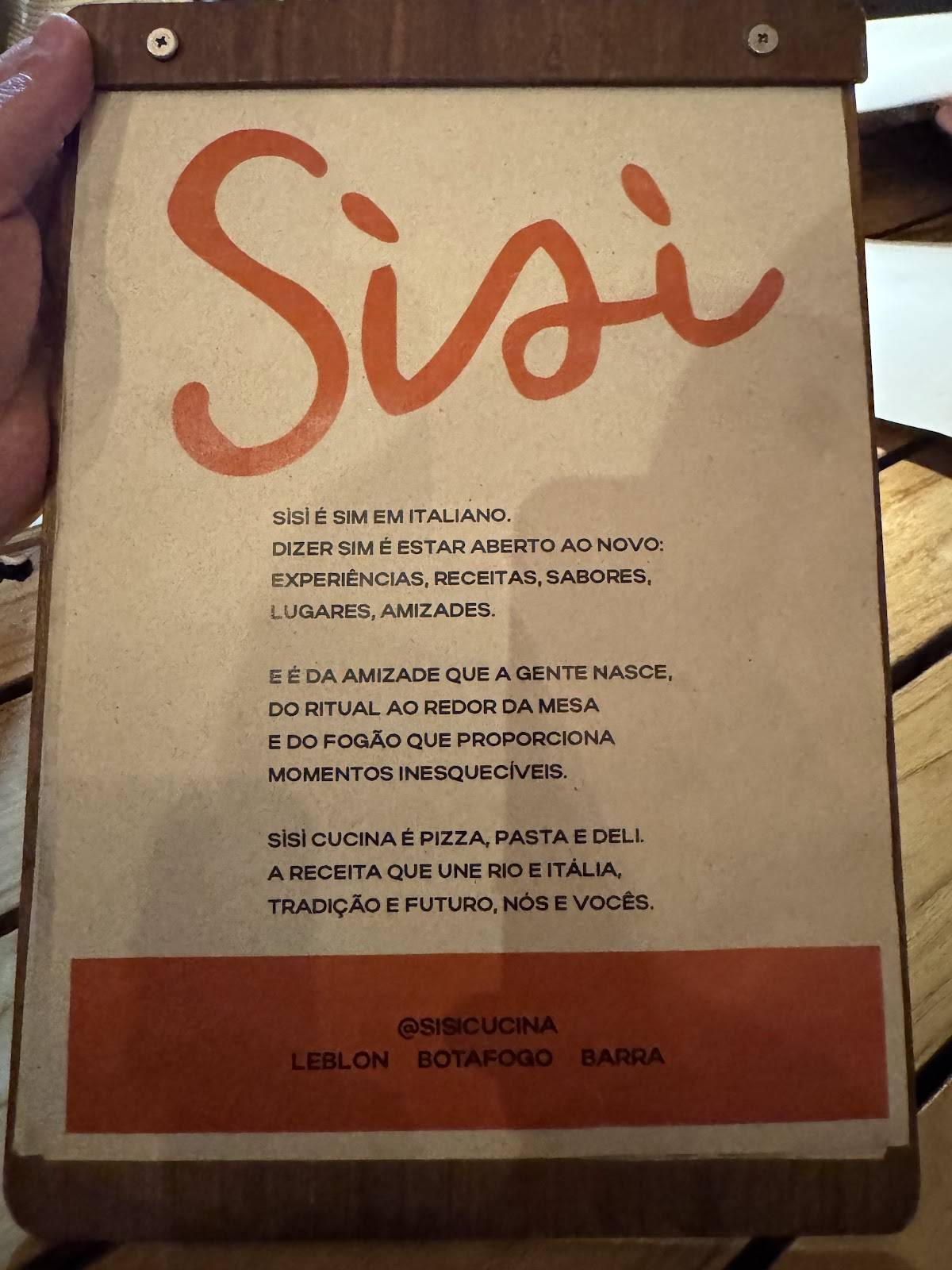 Sìsì Cucina - Leblon cardápio