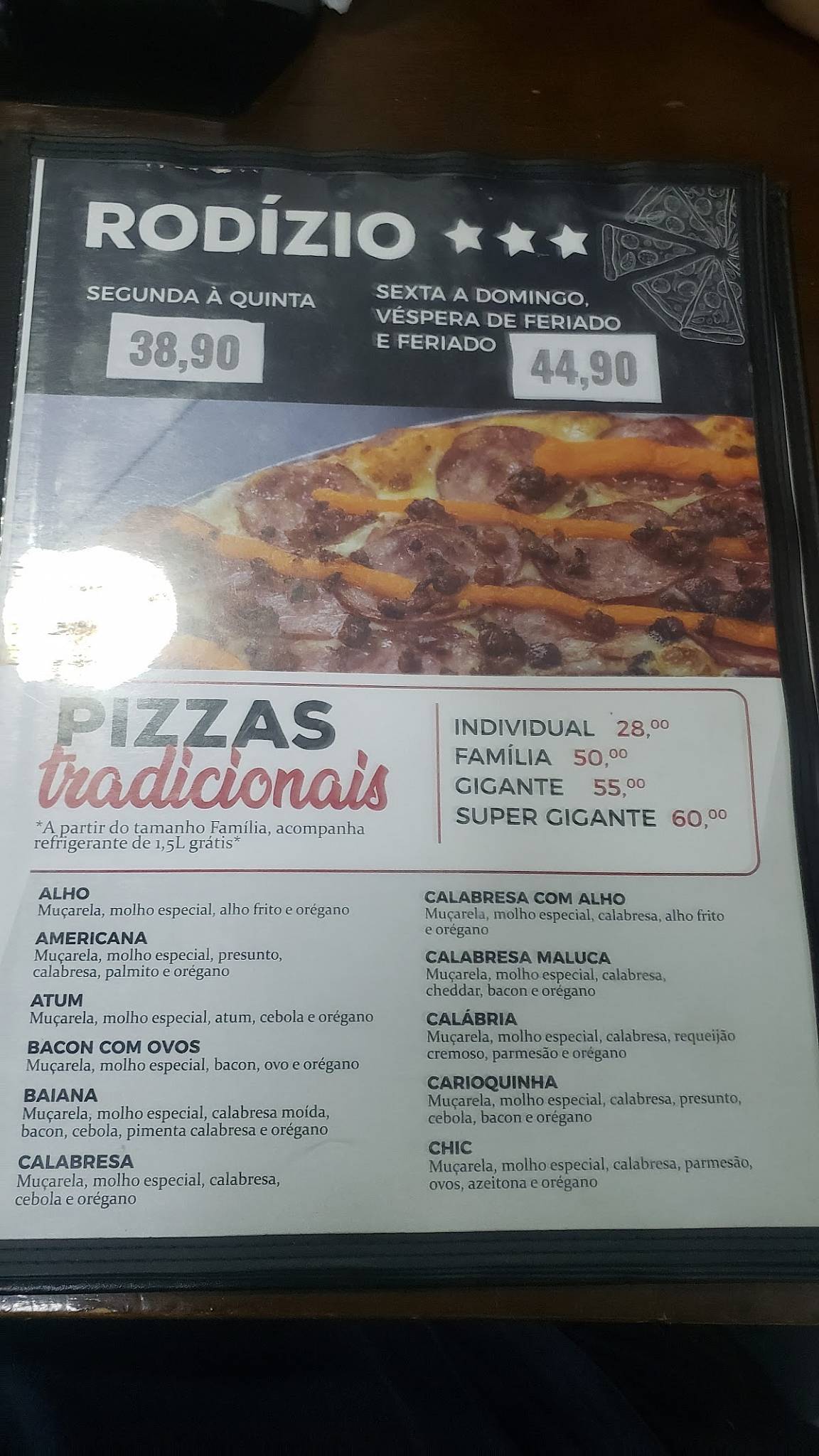 Uau Pizza cardápio