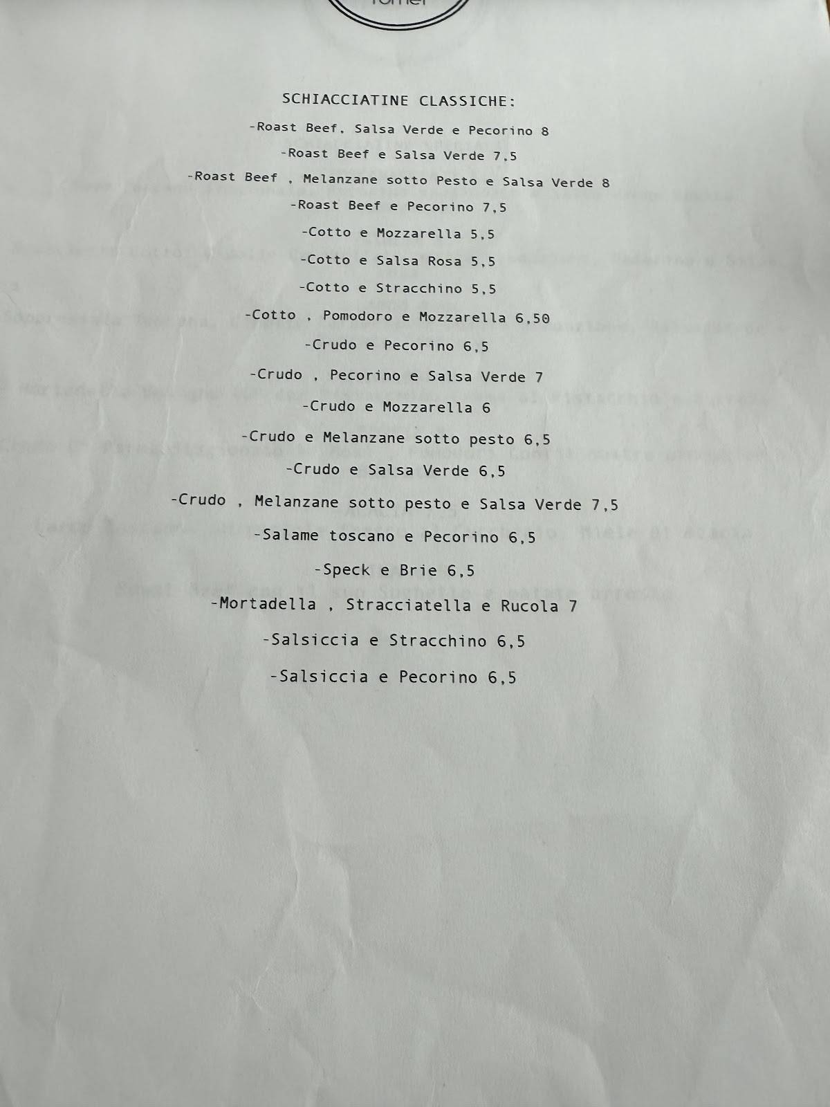 Menu di Ristobottega Tomei 