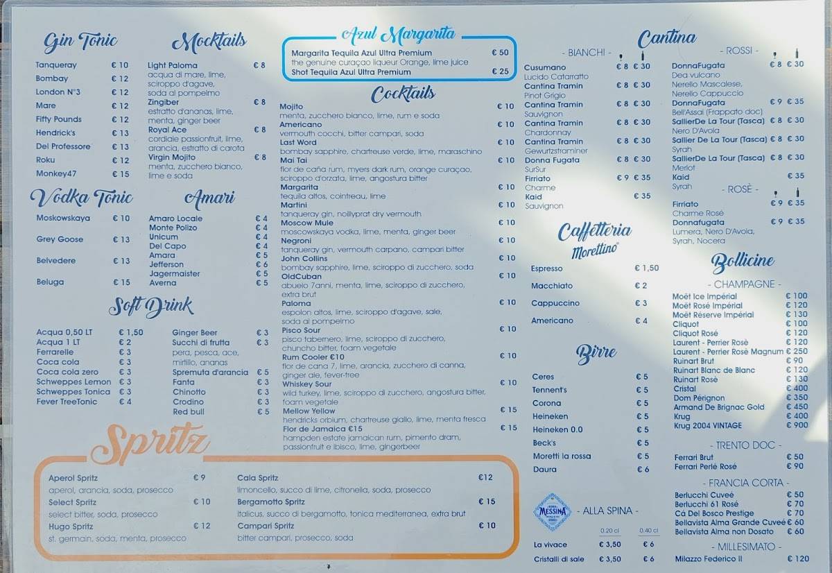 Menu di Ristorante A’Cala 