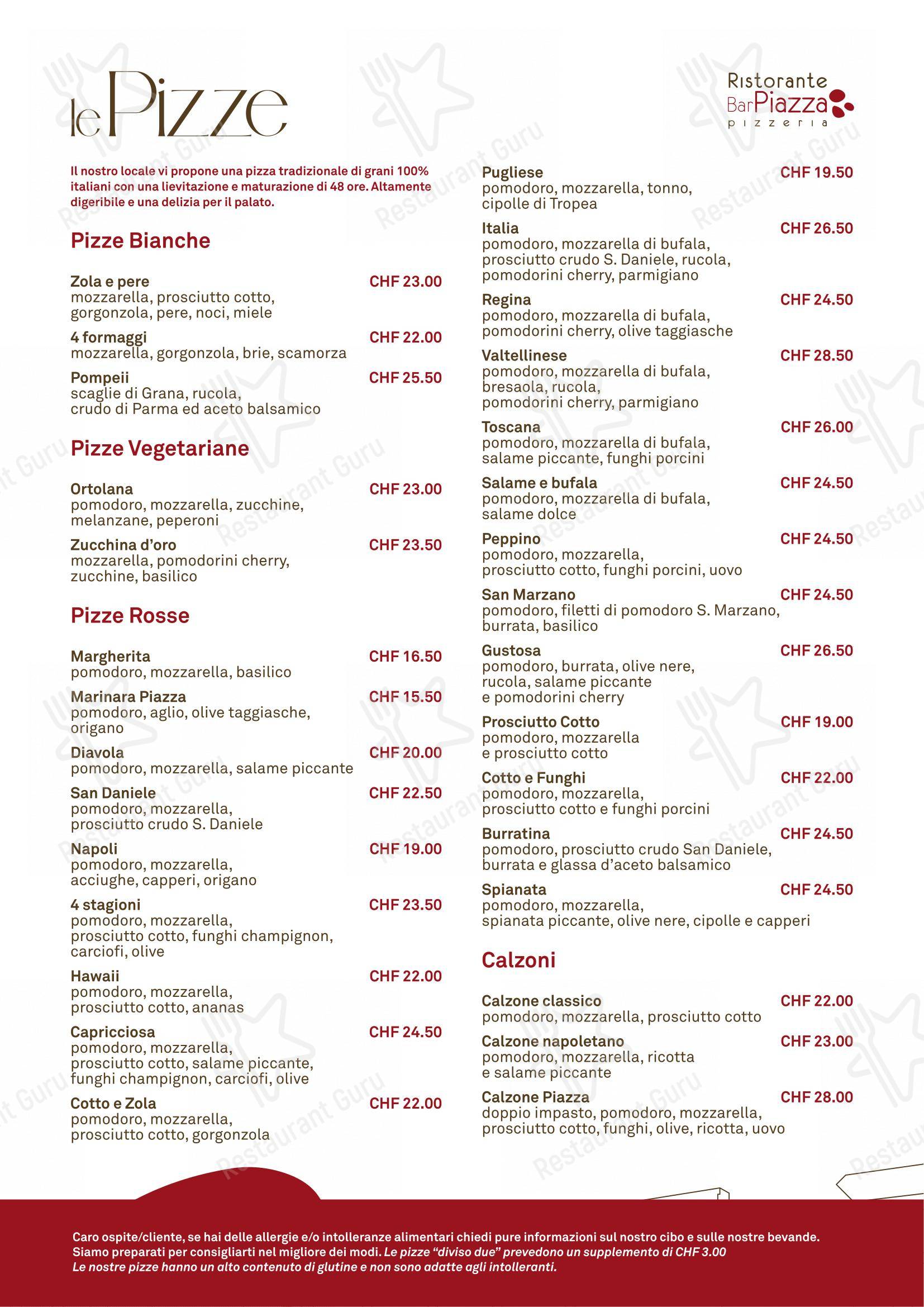 Menu di Ristorante Bar Piazza - Menu
