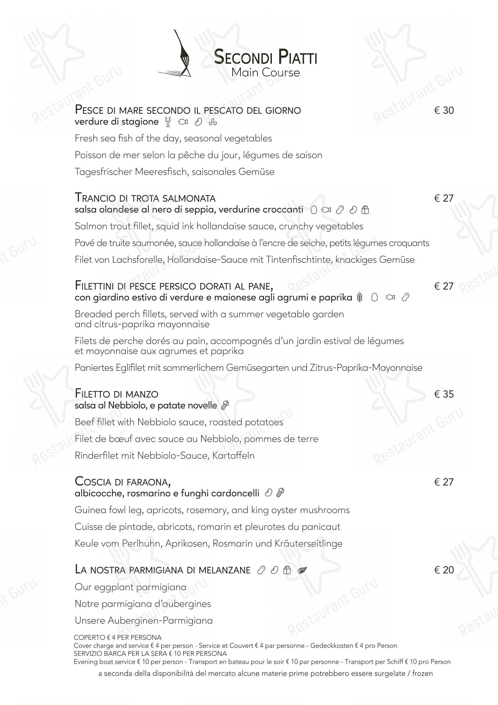 Menu per Ristorante Casa Bella in Stresa