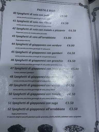 Menu di Ristorante Pizzeria Hotel 