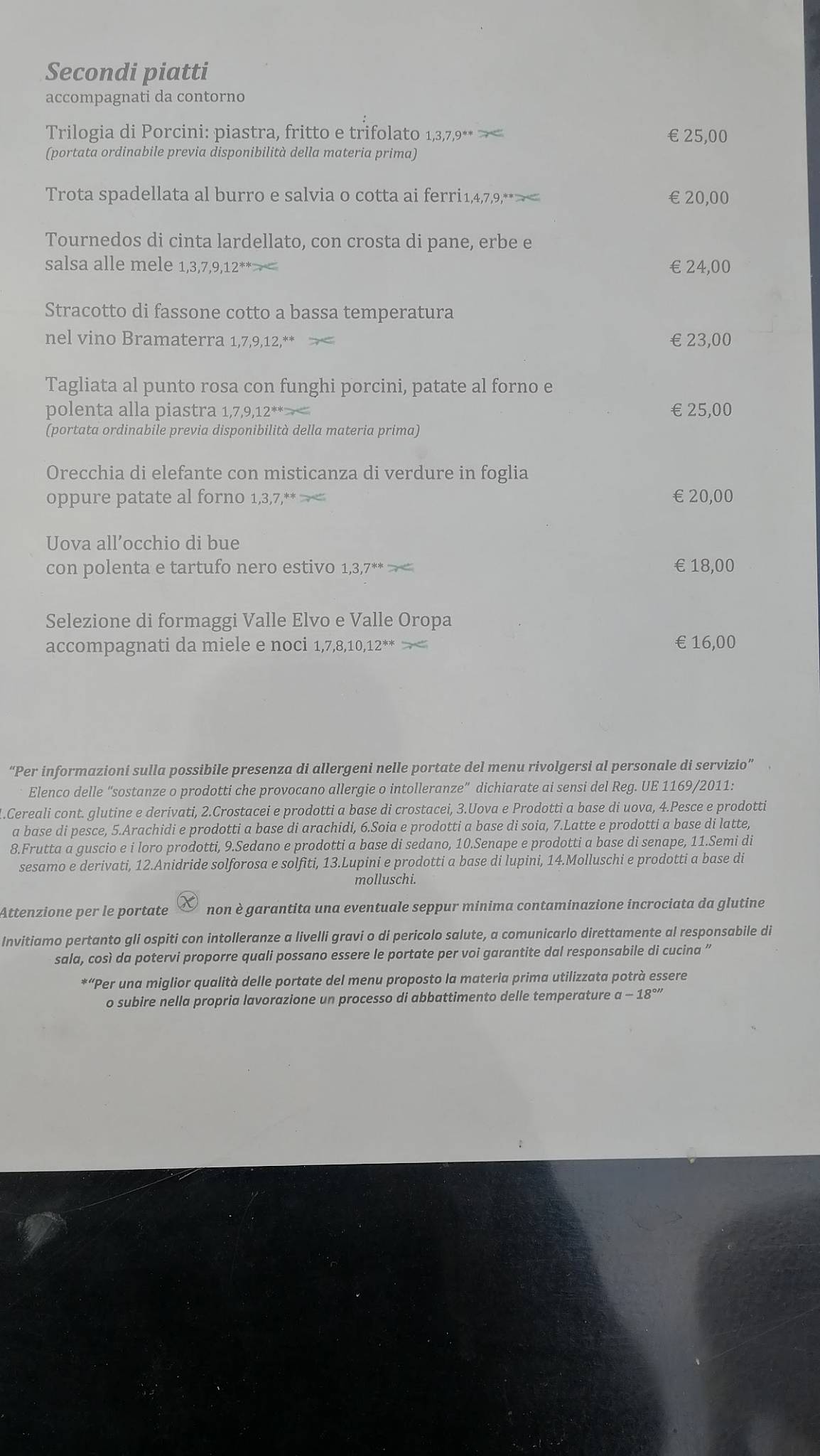Menu di Ristorante Croce Bianca 