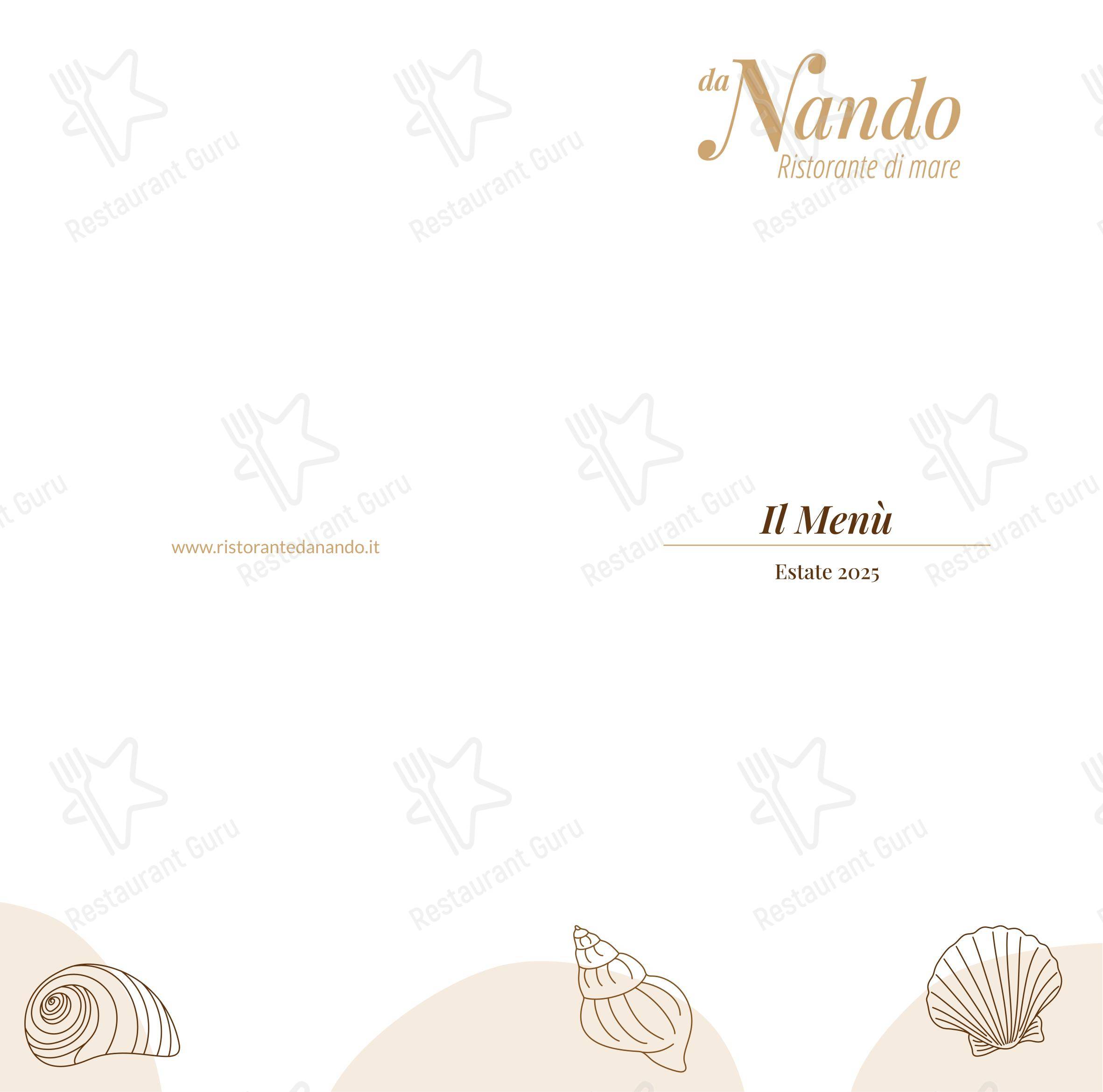 Menu per Ristorante Da Nando in Pisa