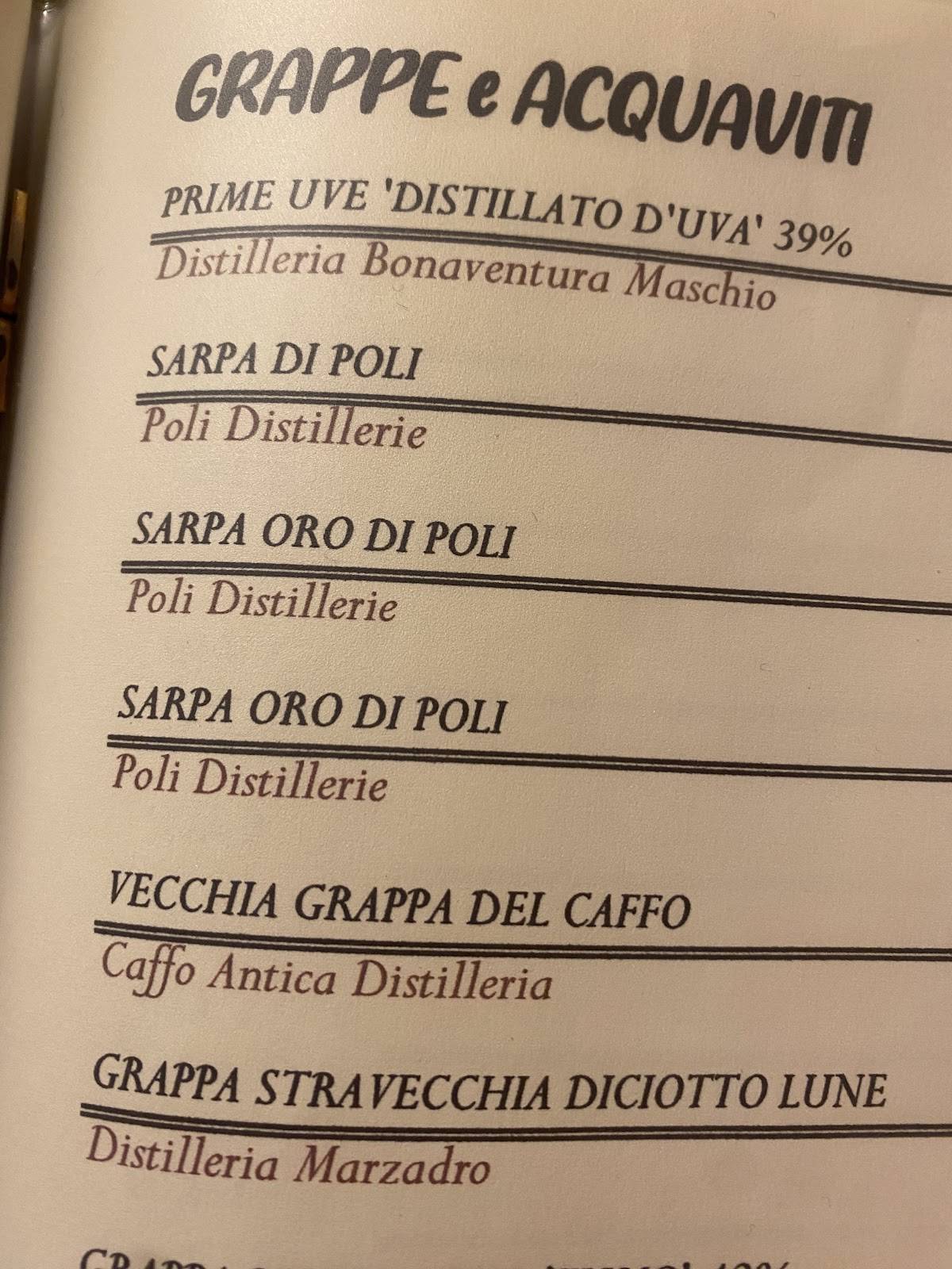 Menu di Ristorante Enoteca Allo Scalo 