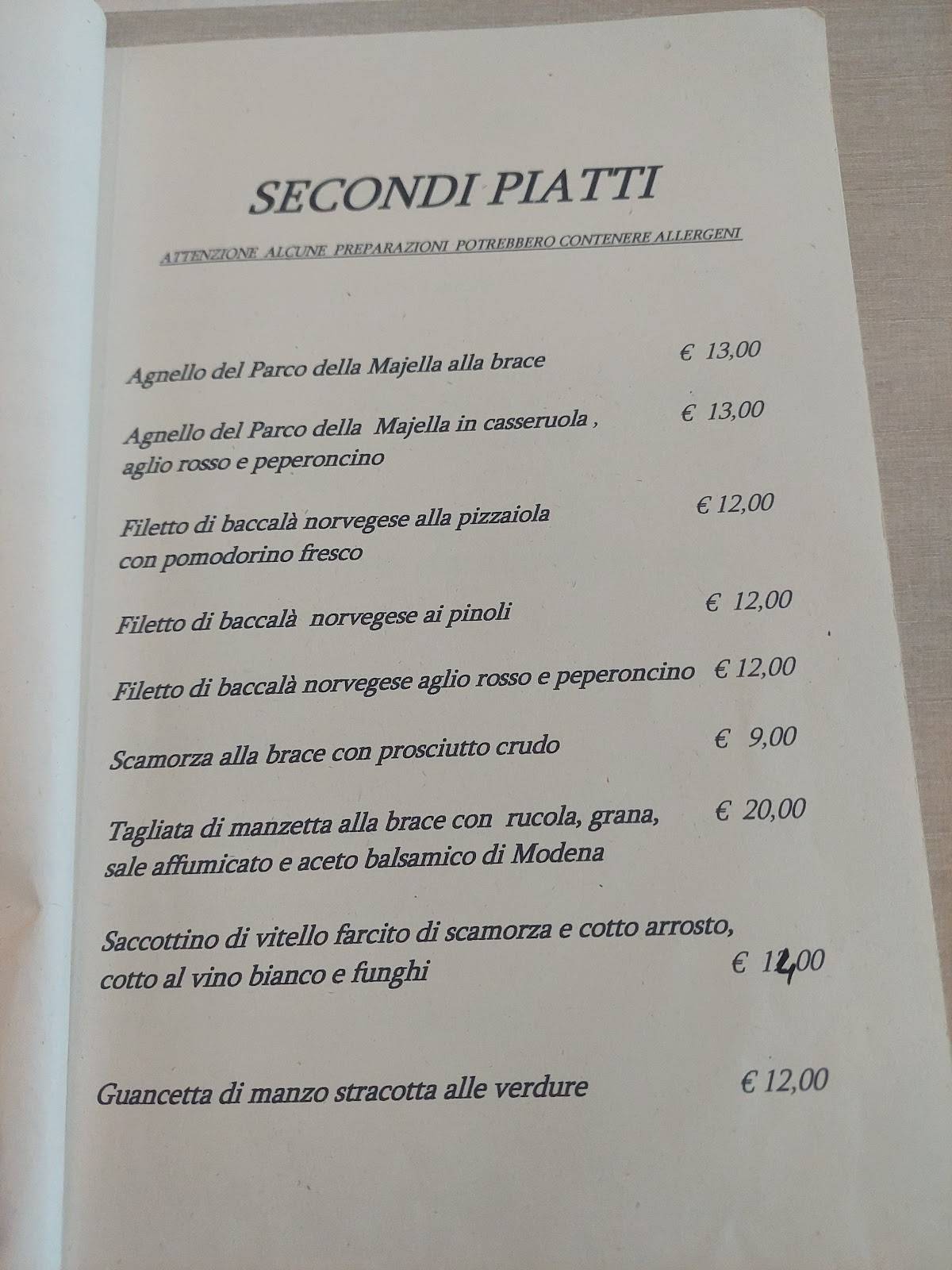 Menu di Ristorante Gino 