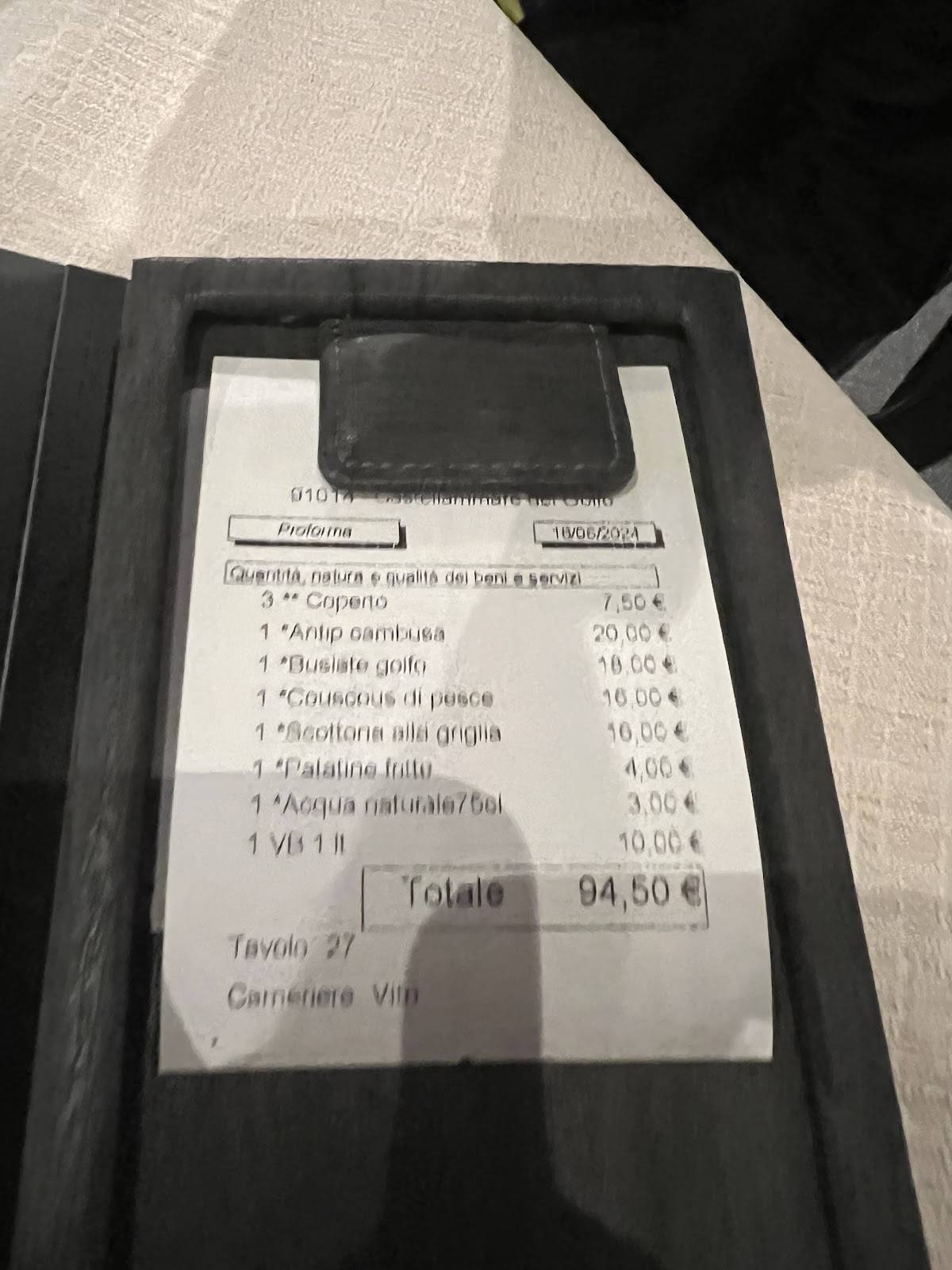 Menu di Ristorante La Cambusa di Fazio Giuseppa 