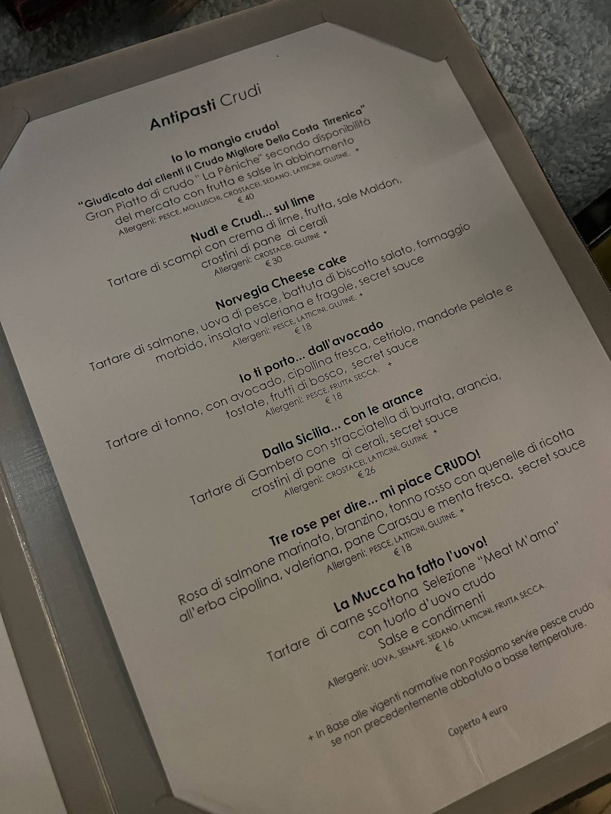 Menu di Ristorante La Peniche 