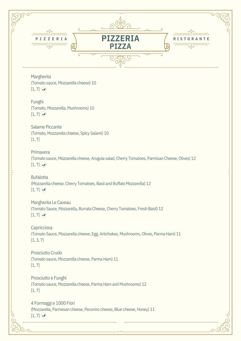 Menu di Ristorante Le Caveau 