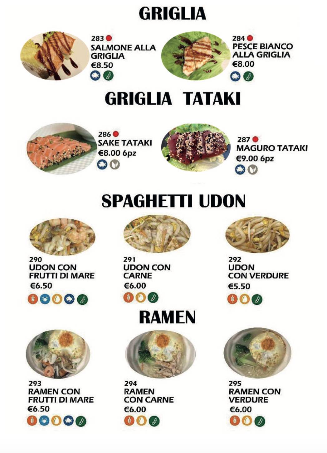 Menu di Ristorante Meiling 