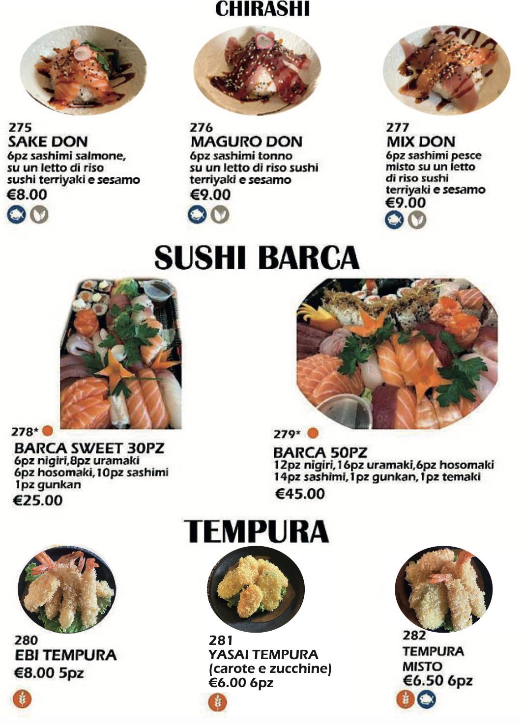 Menu di Ristorante Meiling 