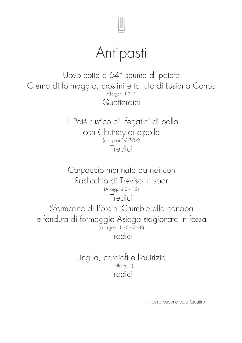 Menu di Ristorante Milleluci 