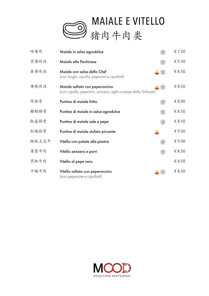Menu di Ristorante Mood 