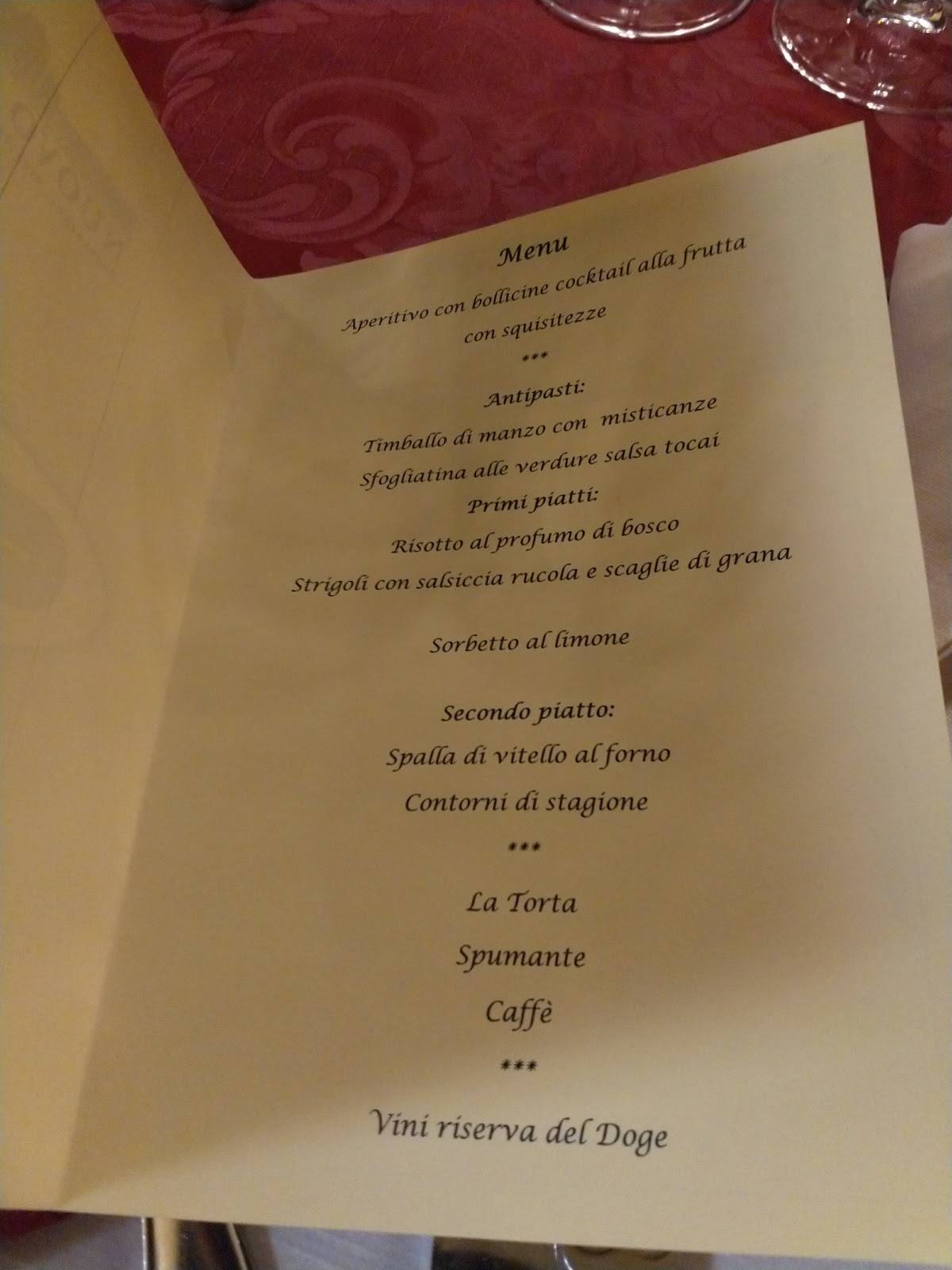 Menu di Ristorante Nuovo Doge 