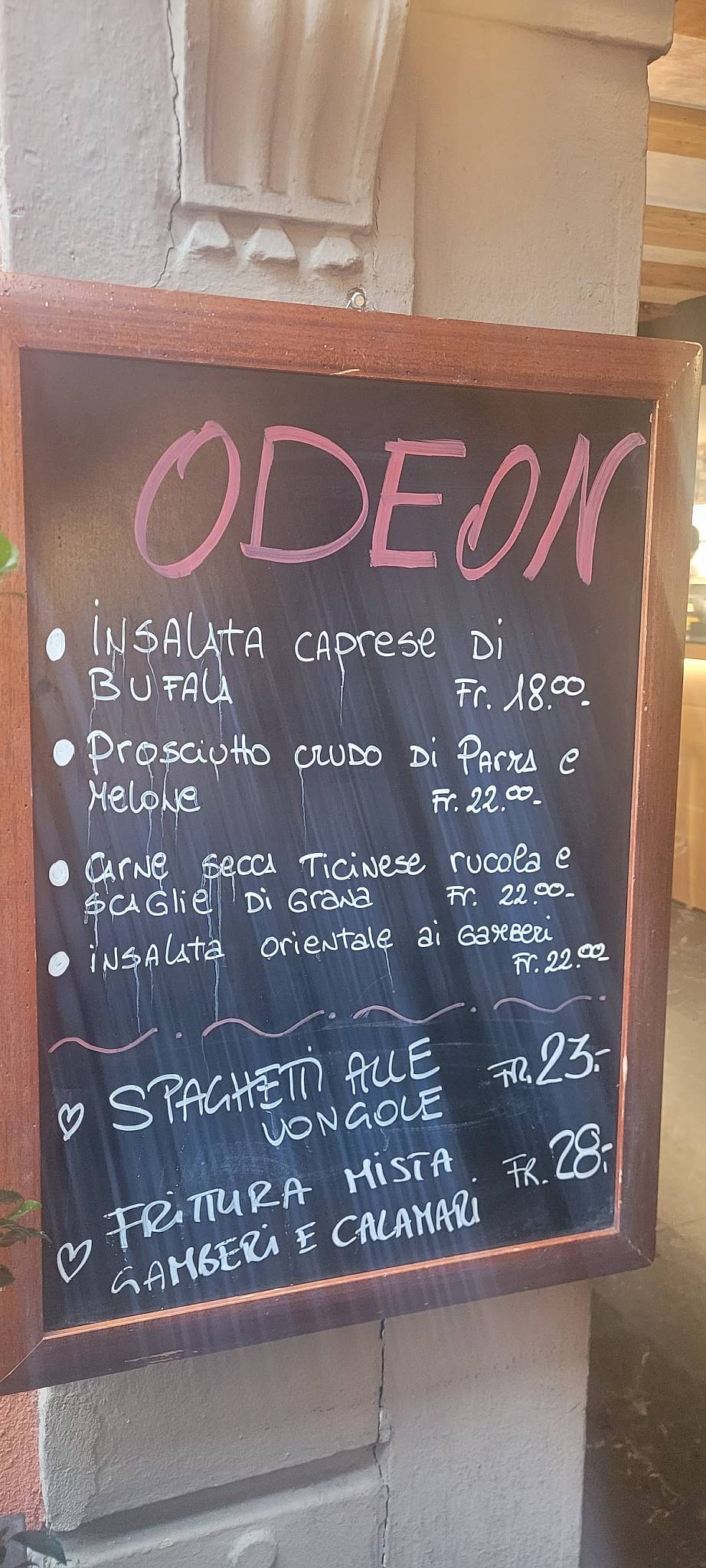 Menu di Ristorante Odeon 