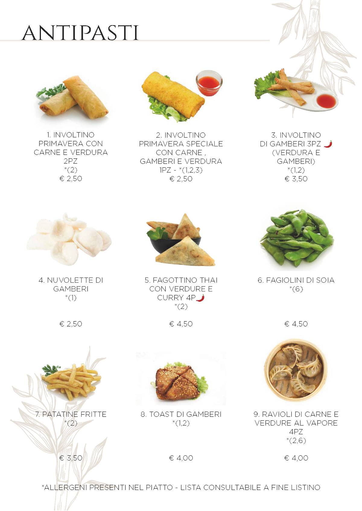 Menu di Ristorante Orientale Huan 