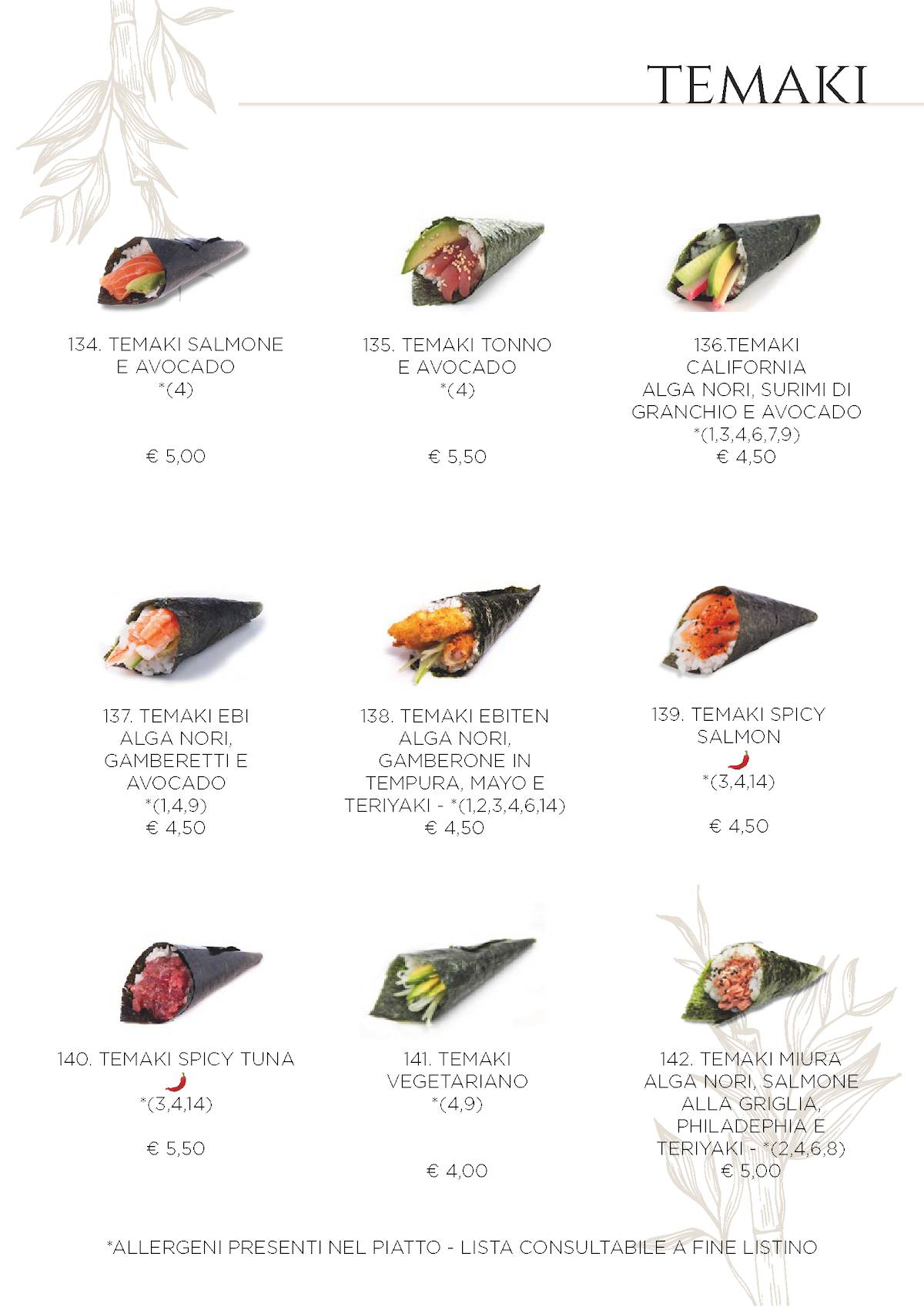 Menu di Ristorante Orientale Huan 