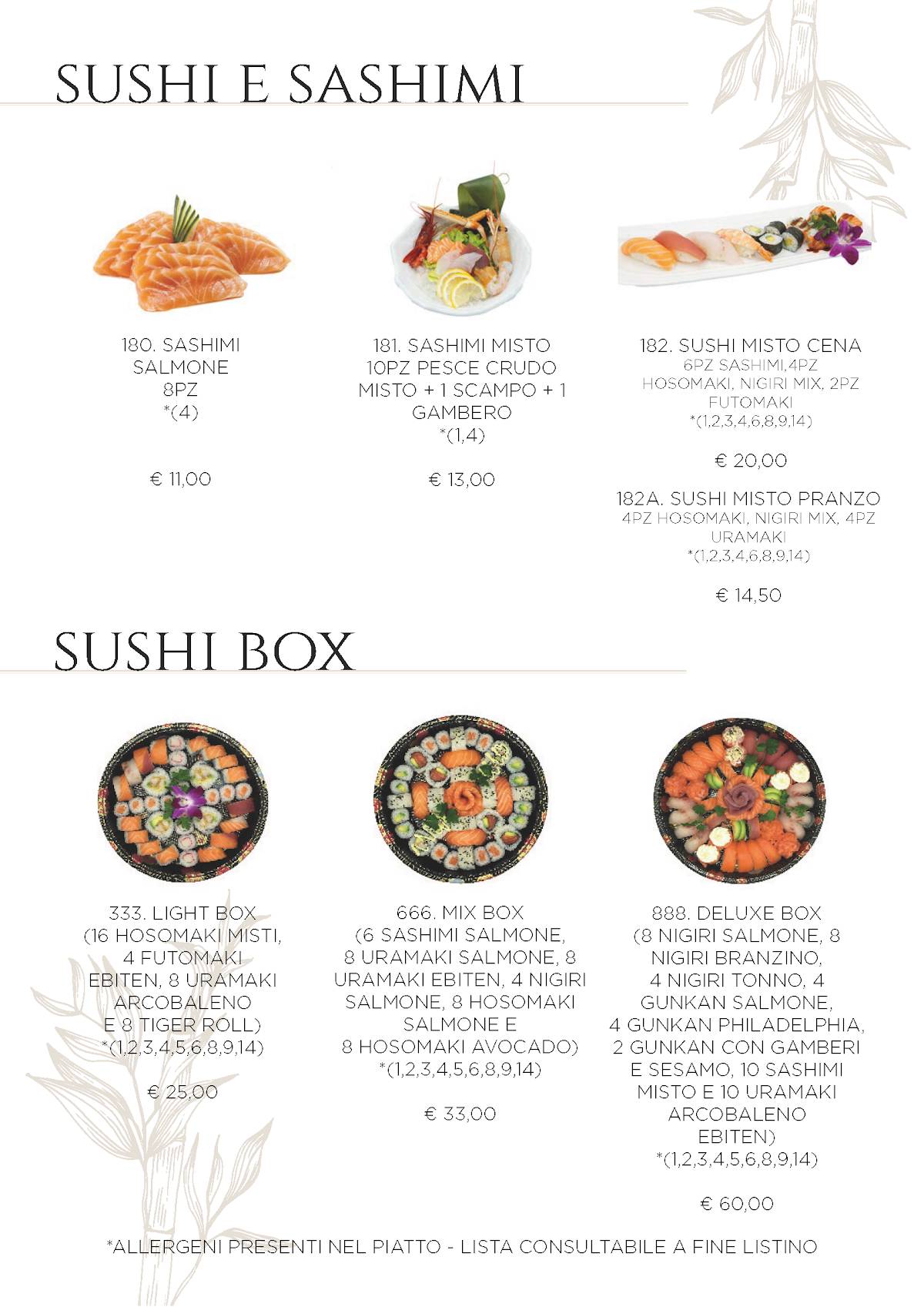 Menu di Ristorante Orientale Huan 